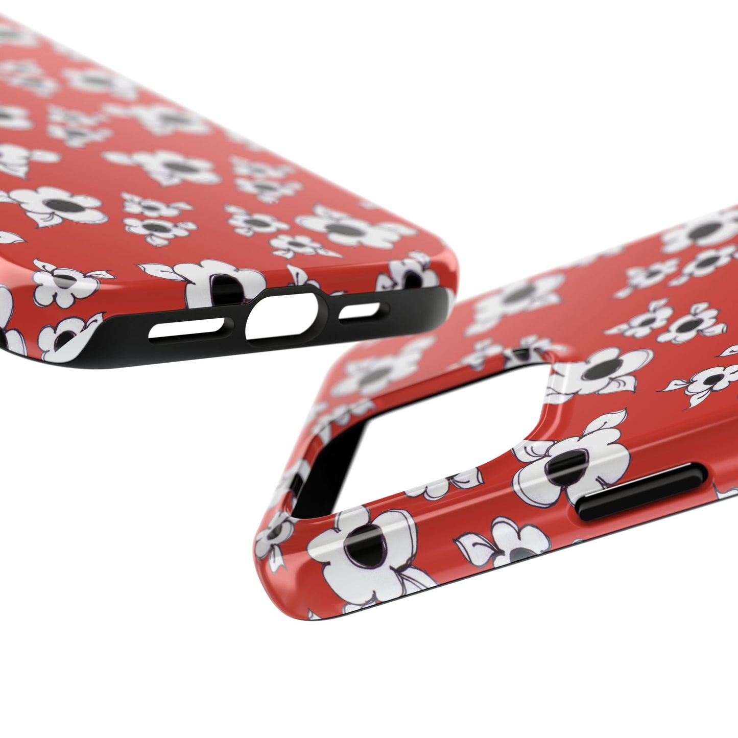 Daisy Cluster Red / Black Phone Case