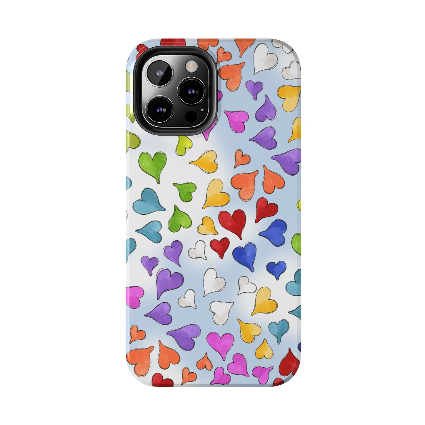 Happy Hearts Blue Sky Phone Case