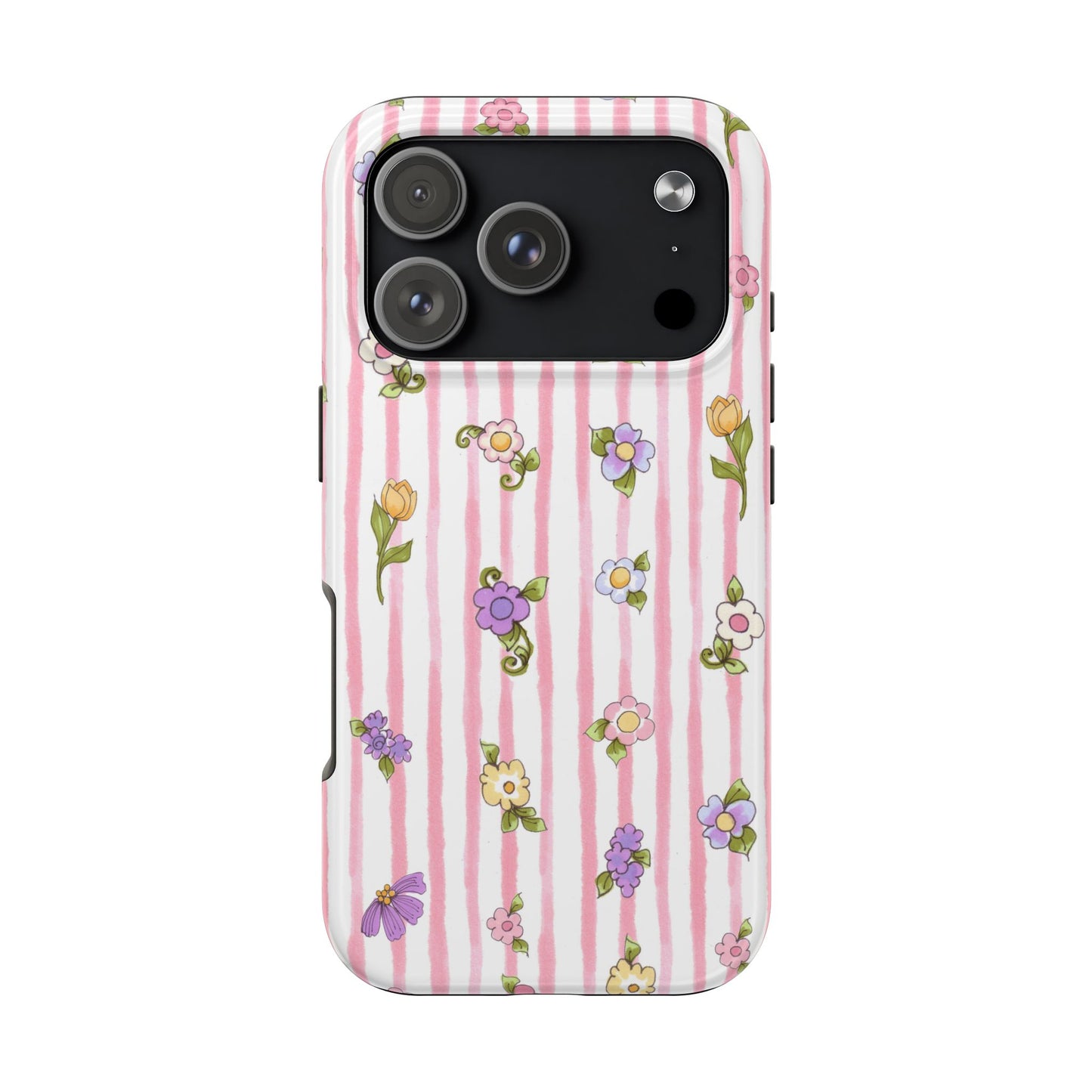 Pretty Posie Stripe Phone Case