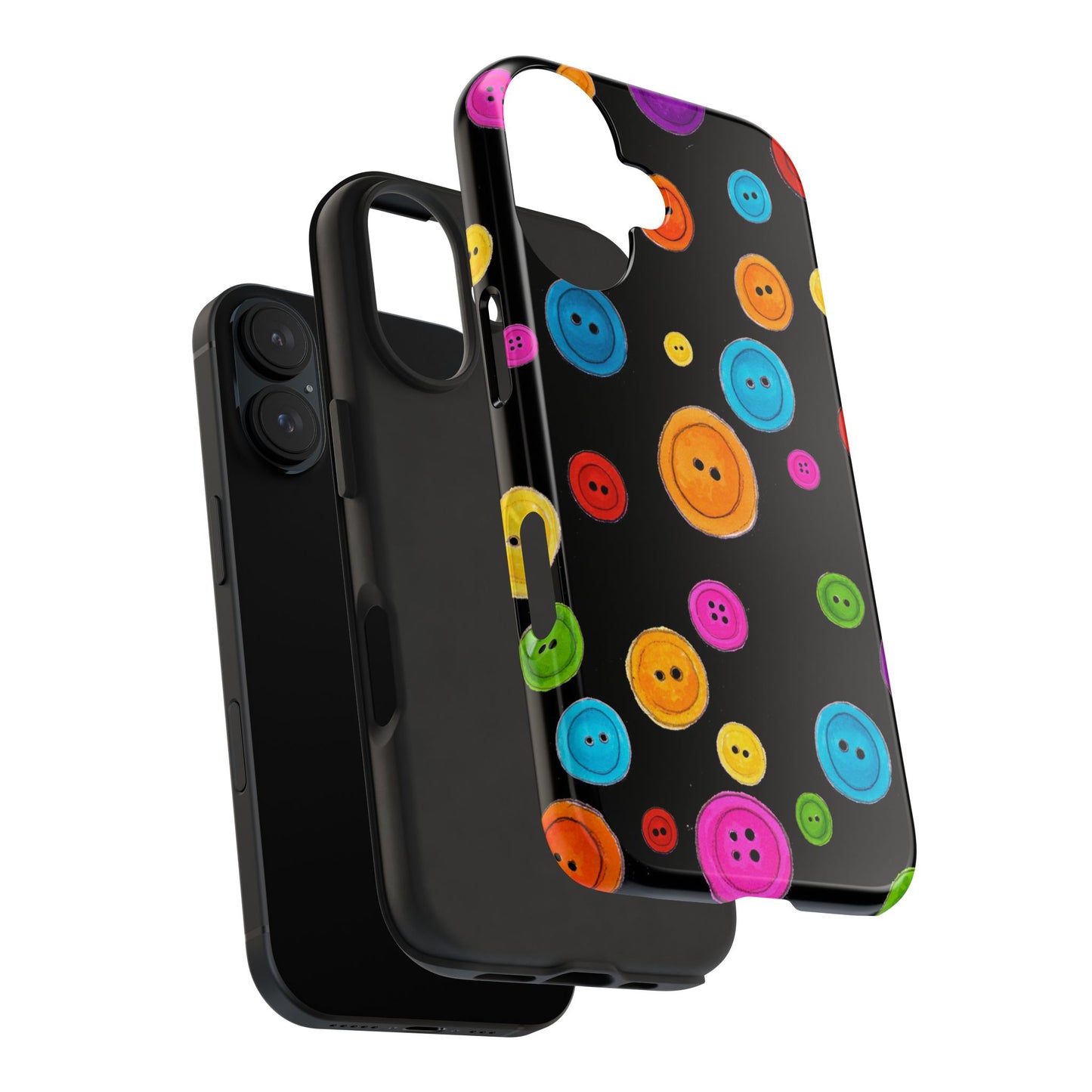 Button Dots Black Phone Case