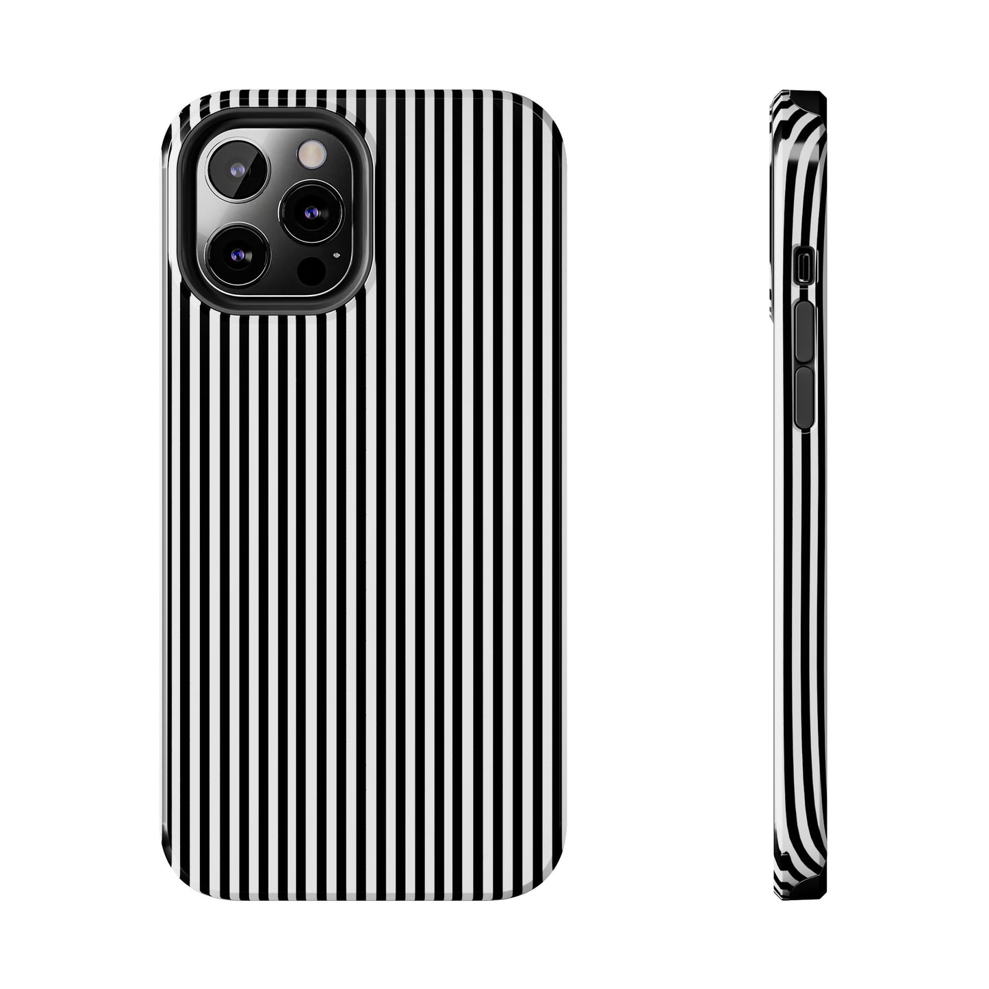 Stripe White / Black Phone Case