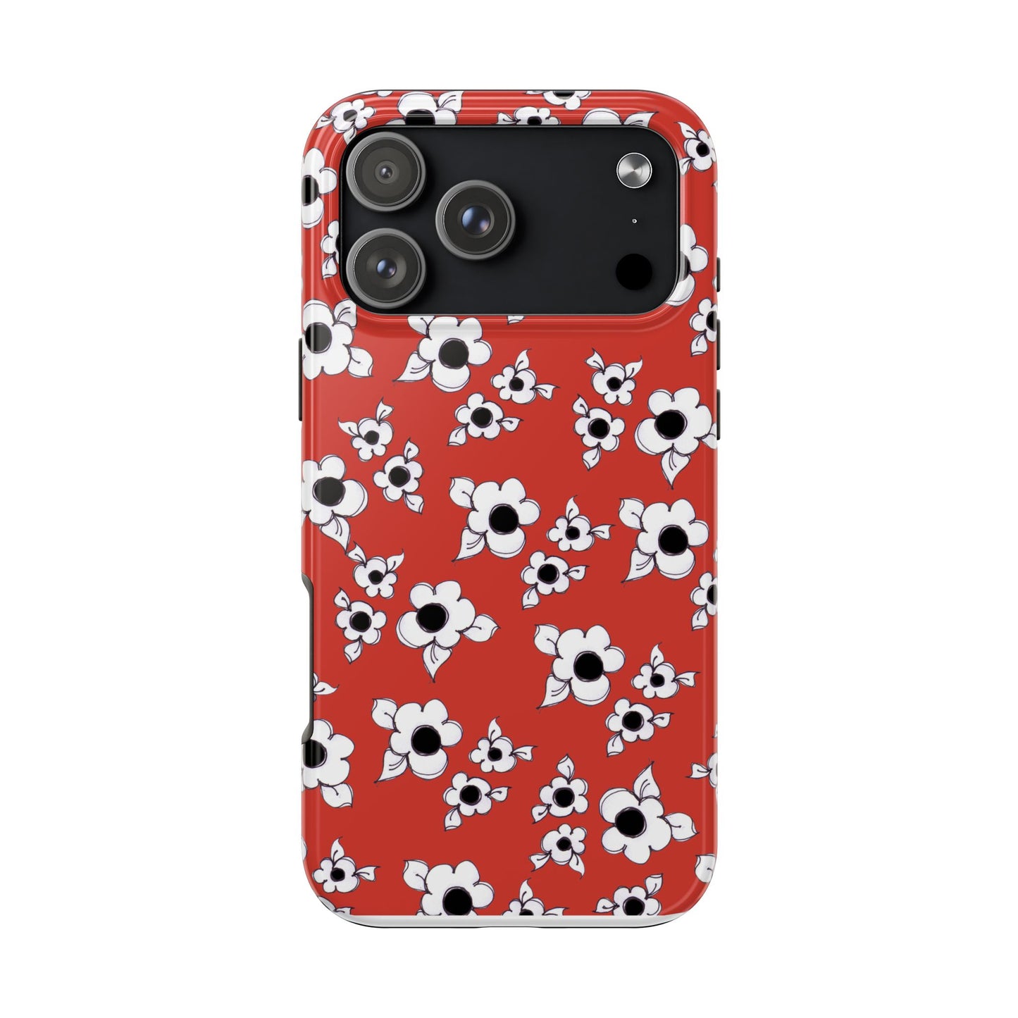 Daisy Cluster Red / Black Phone Case