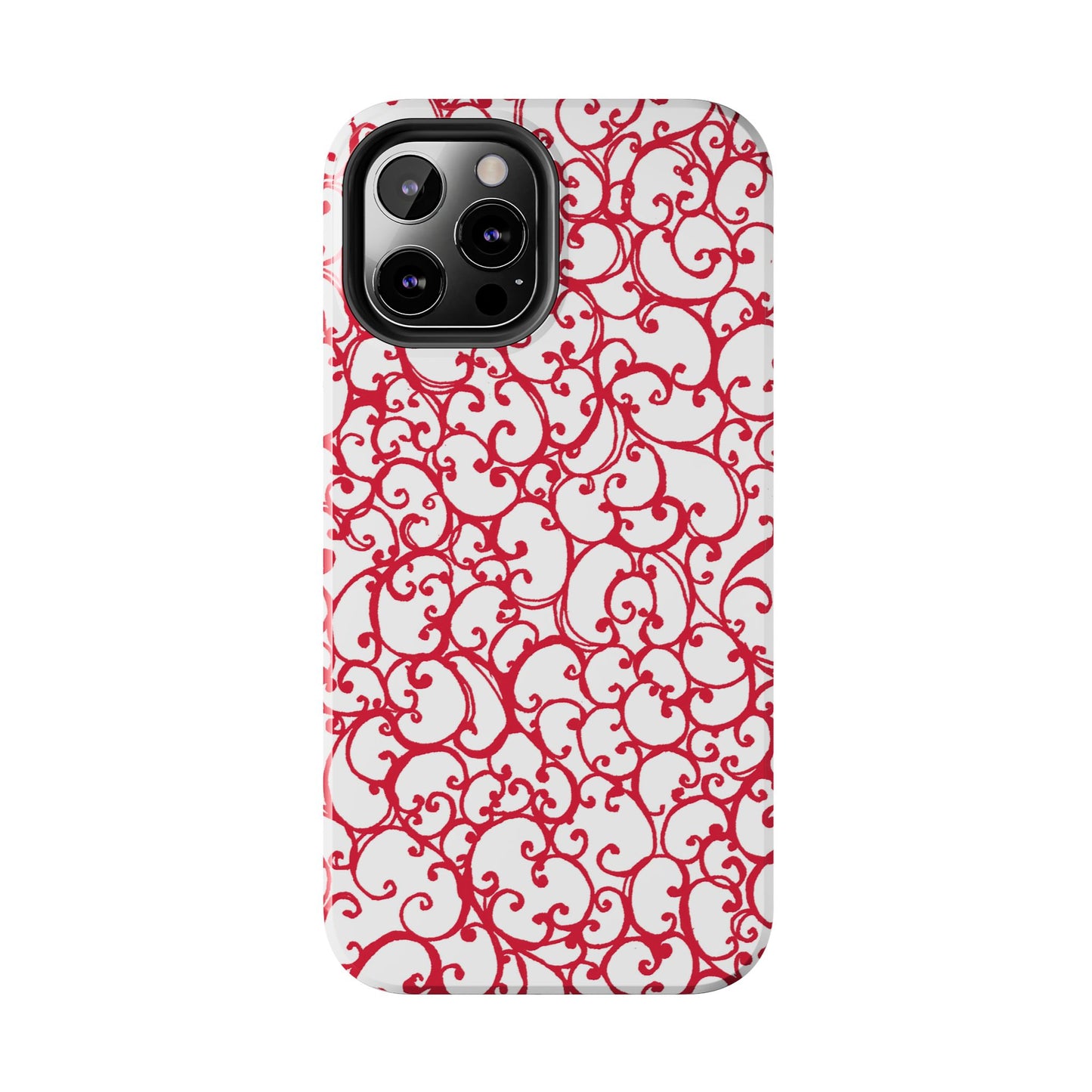 Scrollie White / Red Phone Case