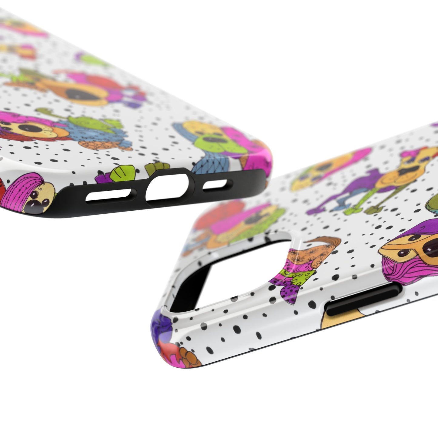 Tossed Happy Dogs White Phone Case