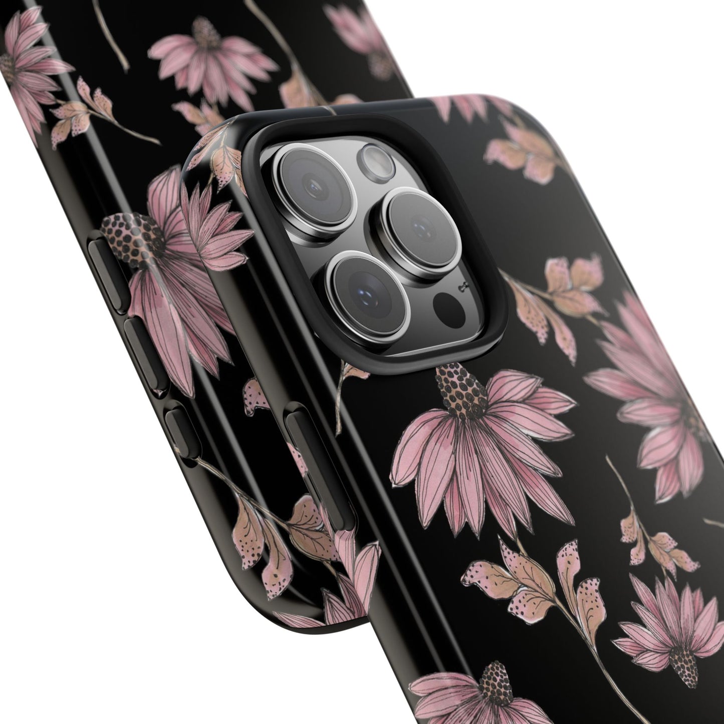 Wild Cone Flowers Black Phone Case