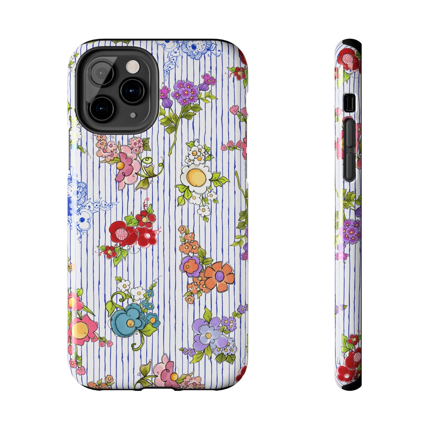 Mixed Bouquets Blue / White Phone Case