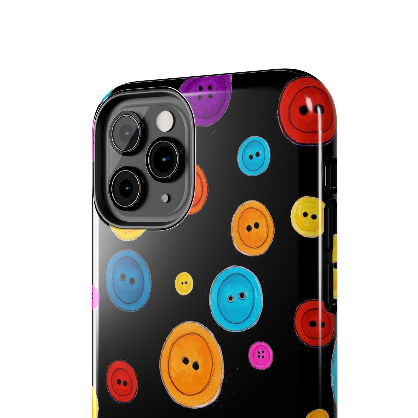 Button Dots Black Phone Case