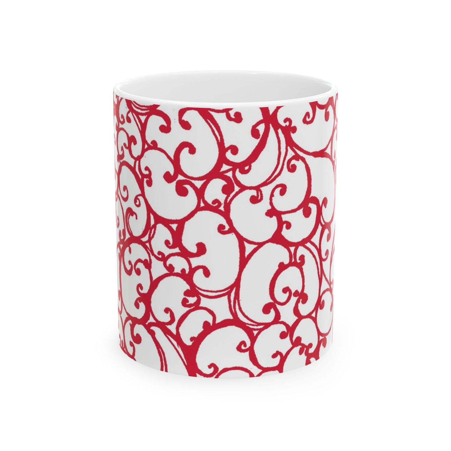 Scrollie White / Red Cup