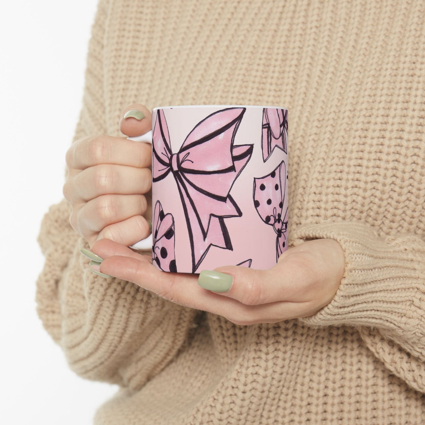 Cat Bows Pink Sky Cup