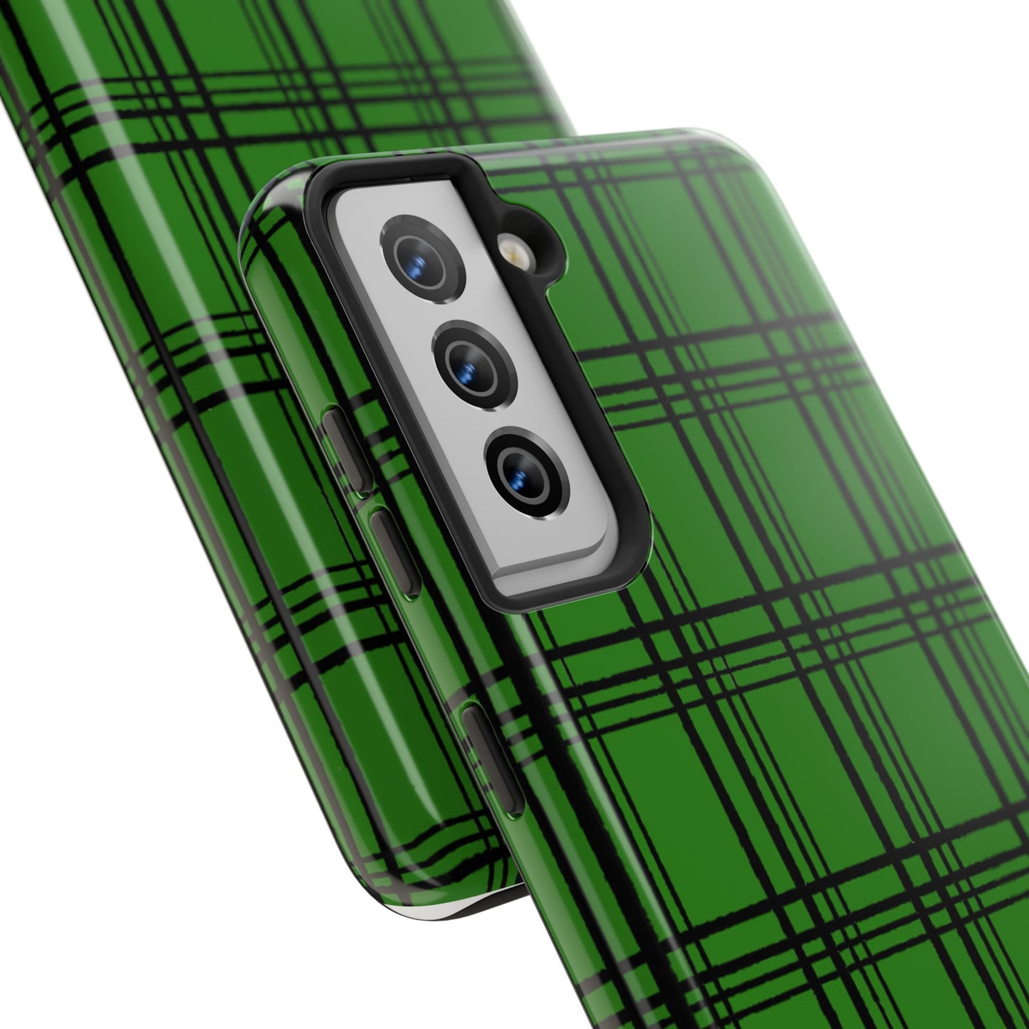 Glad Plaid Green / Black Phone Case