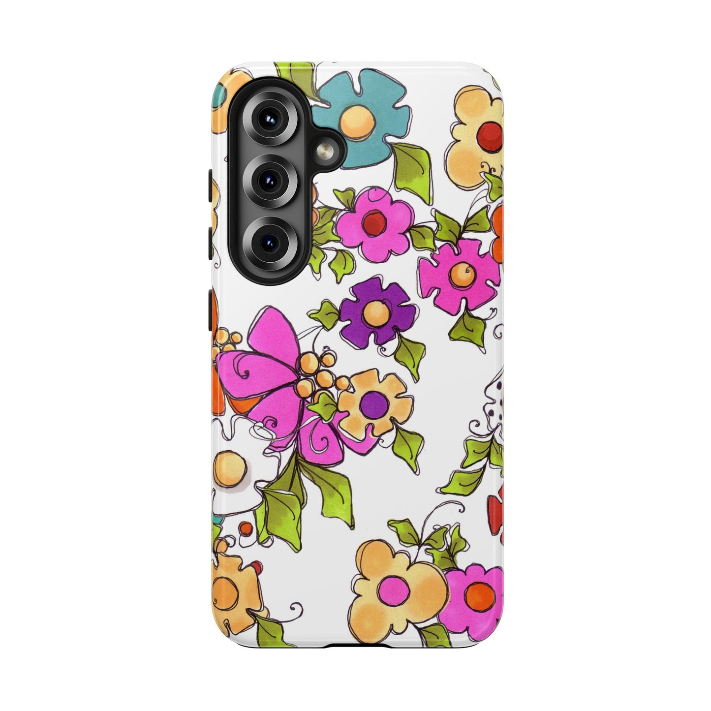 Happy Blooms White Phone Case