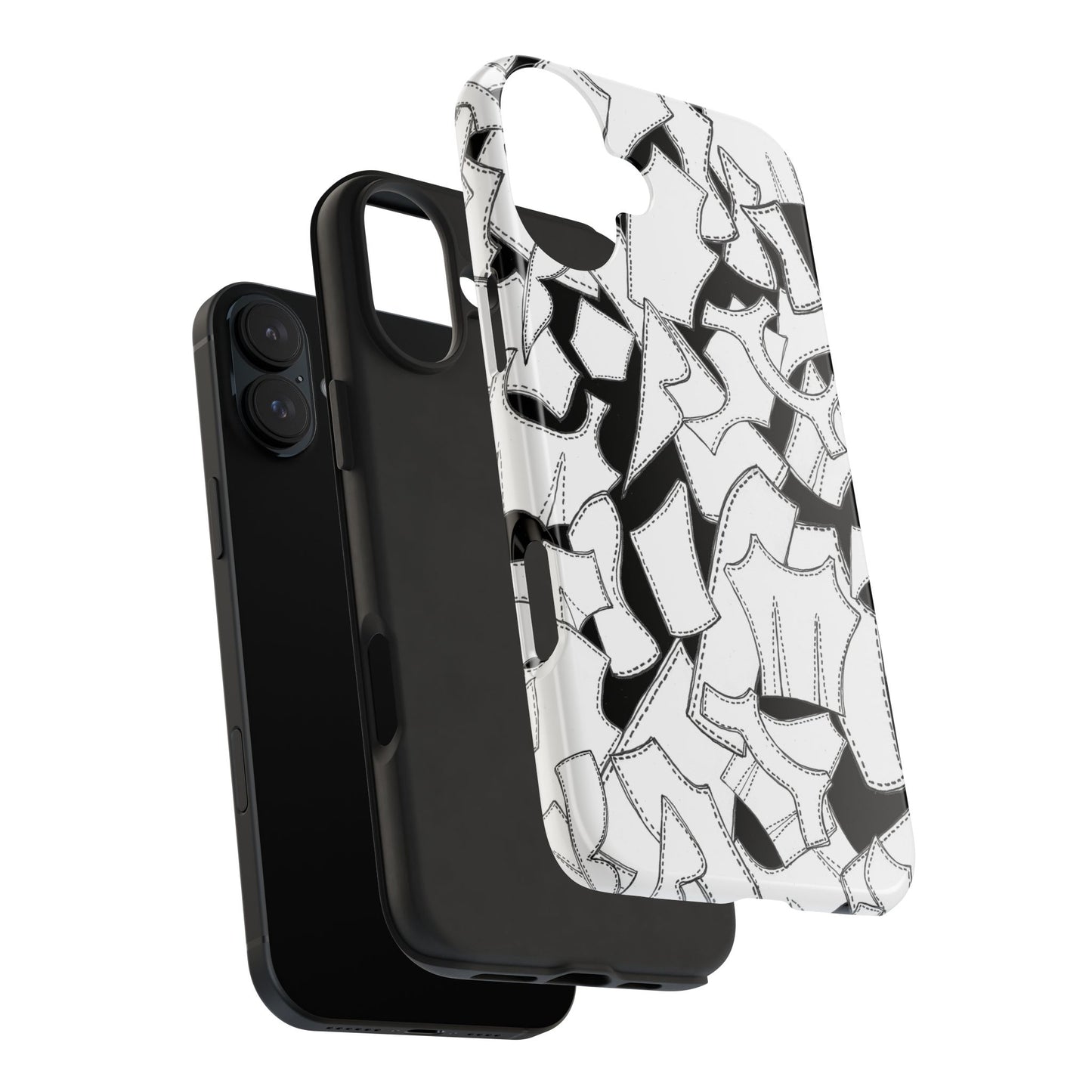Pattern Pieces Black Phone Case