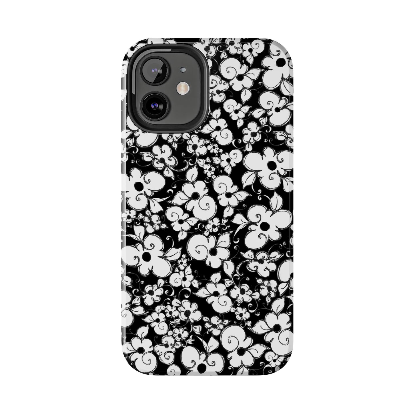 Dog Daisies Black Phone Case