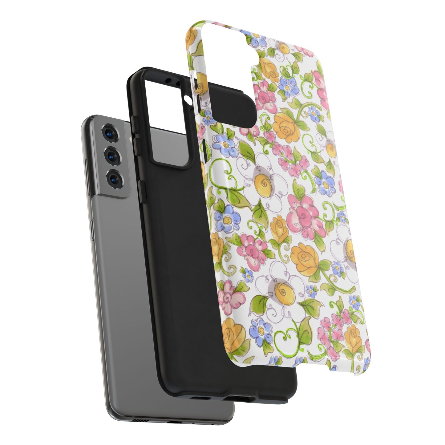 Flower Frolic White Phone Case