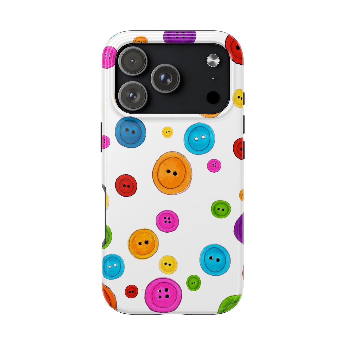 Button Dots White Phone Case