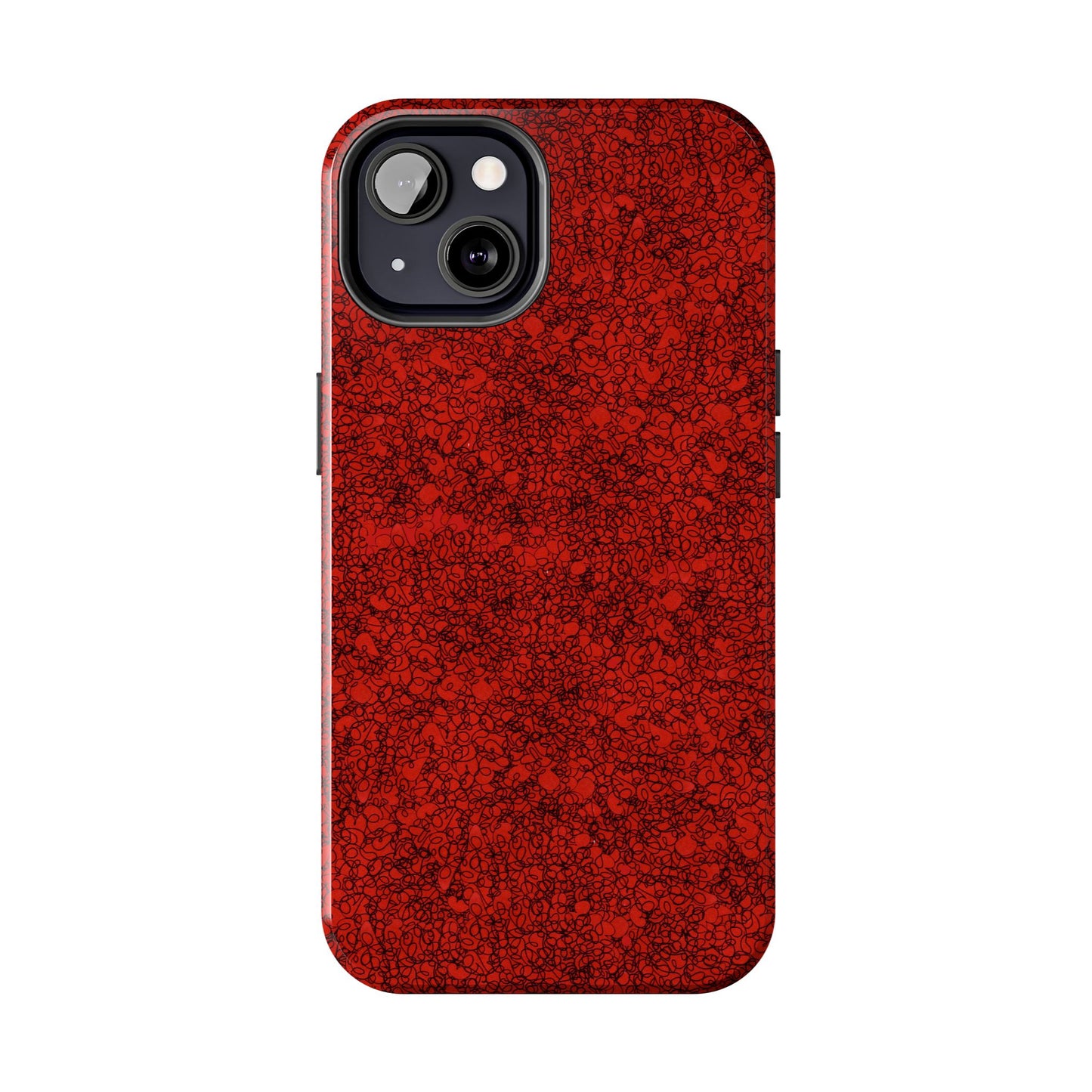 Scribble Red / Black Phone Case