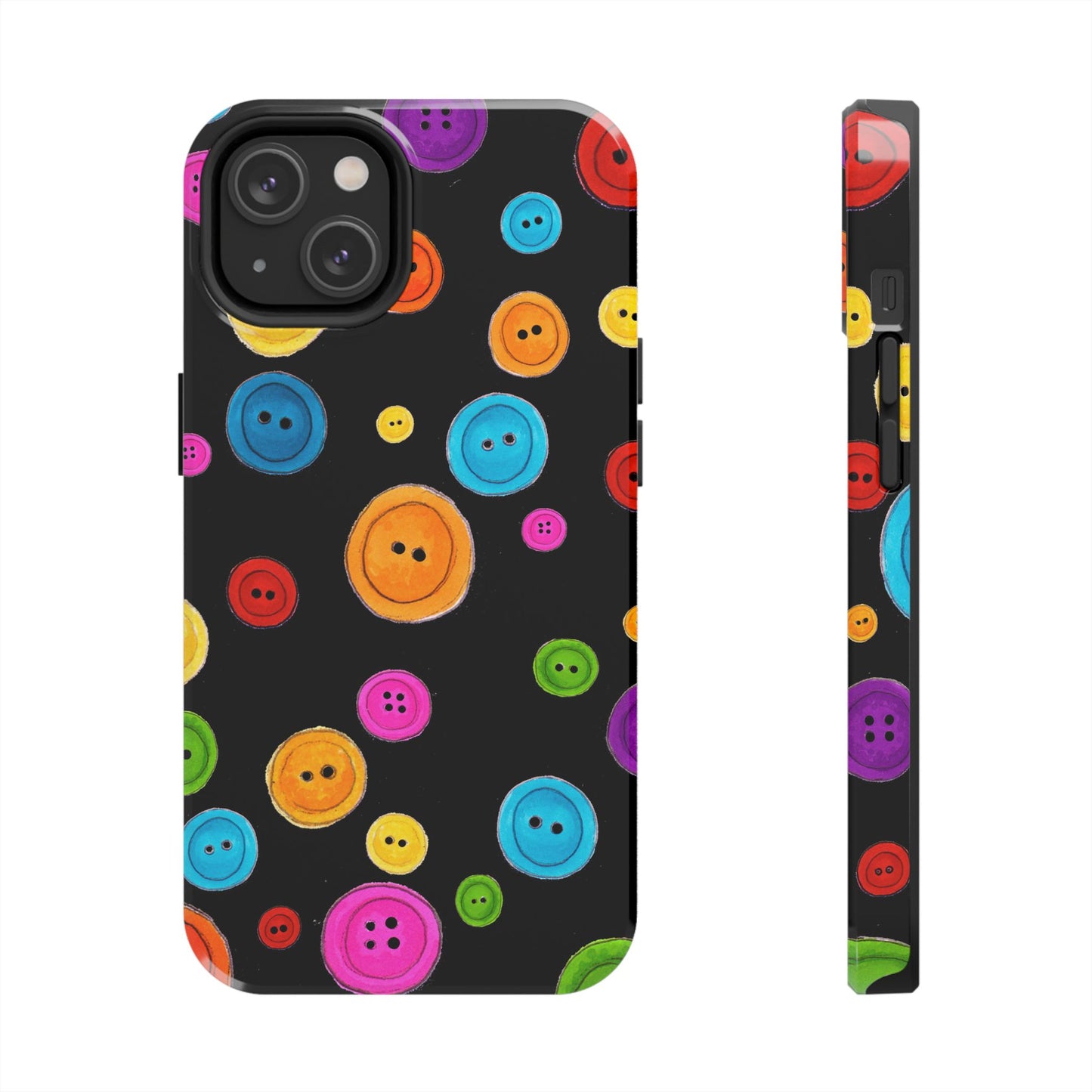 Button Dots Black Phone Case