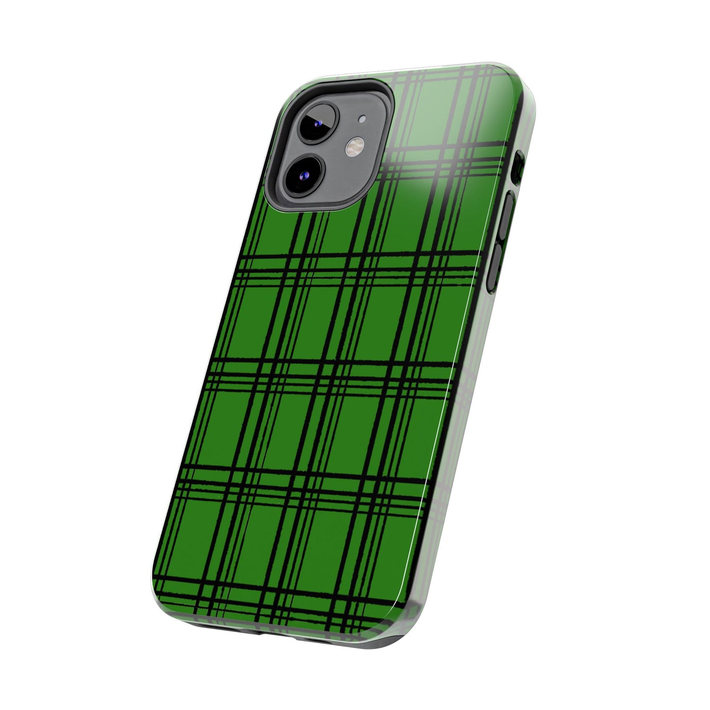 Glad Plaid Green / Black Phone Case