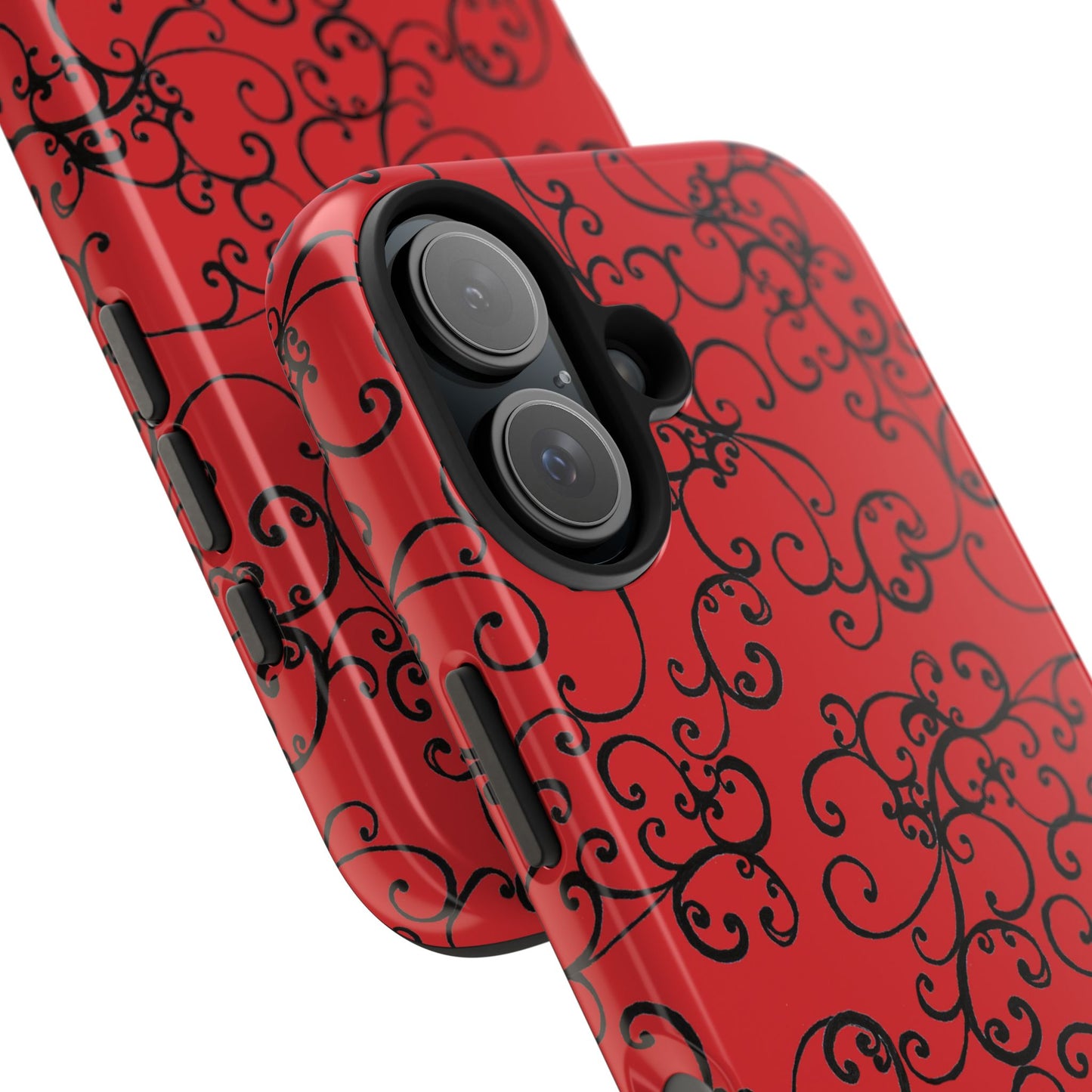 Elegant Scroll Red / Black Phone Case