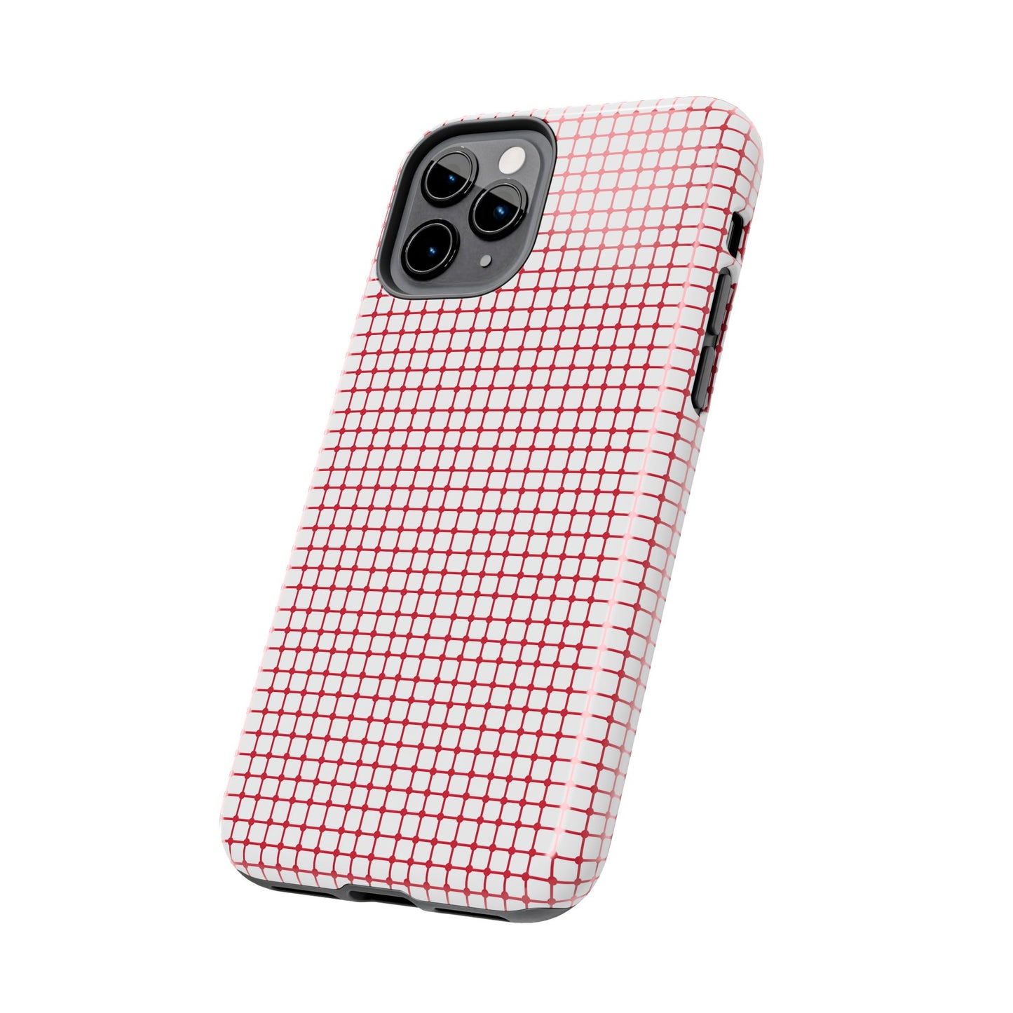 Dot Grid White / Red Phone Case