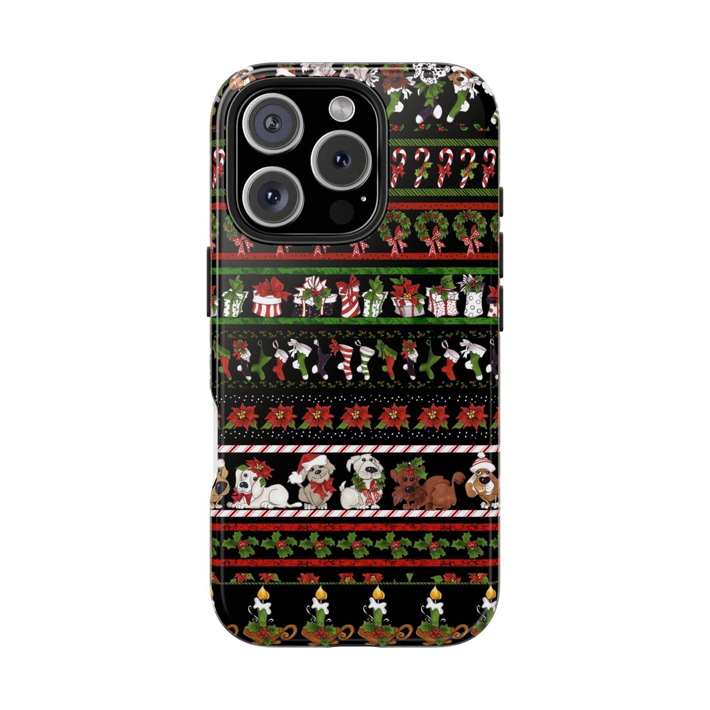 Holiday Borders Black Phone Case