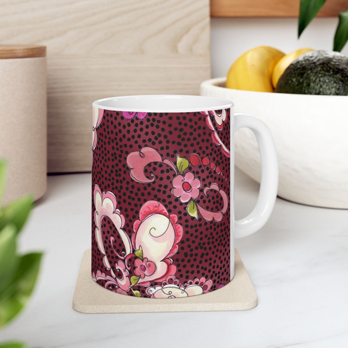 Paisley Flow Magenta Cup