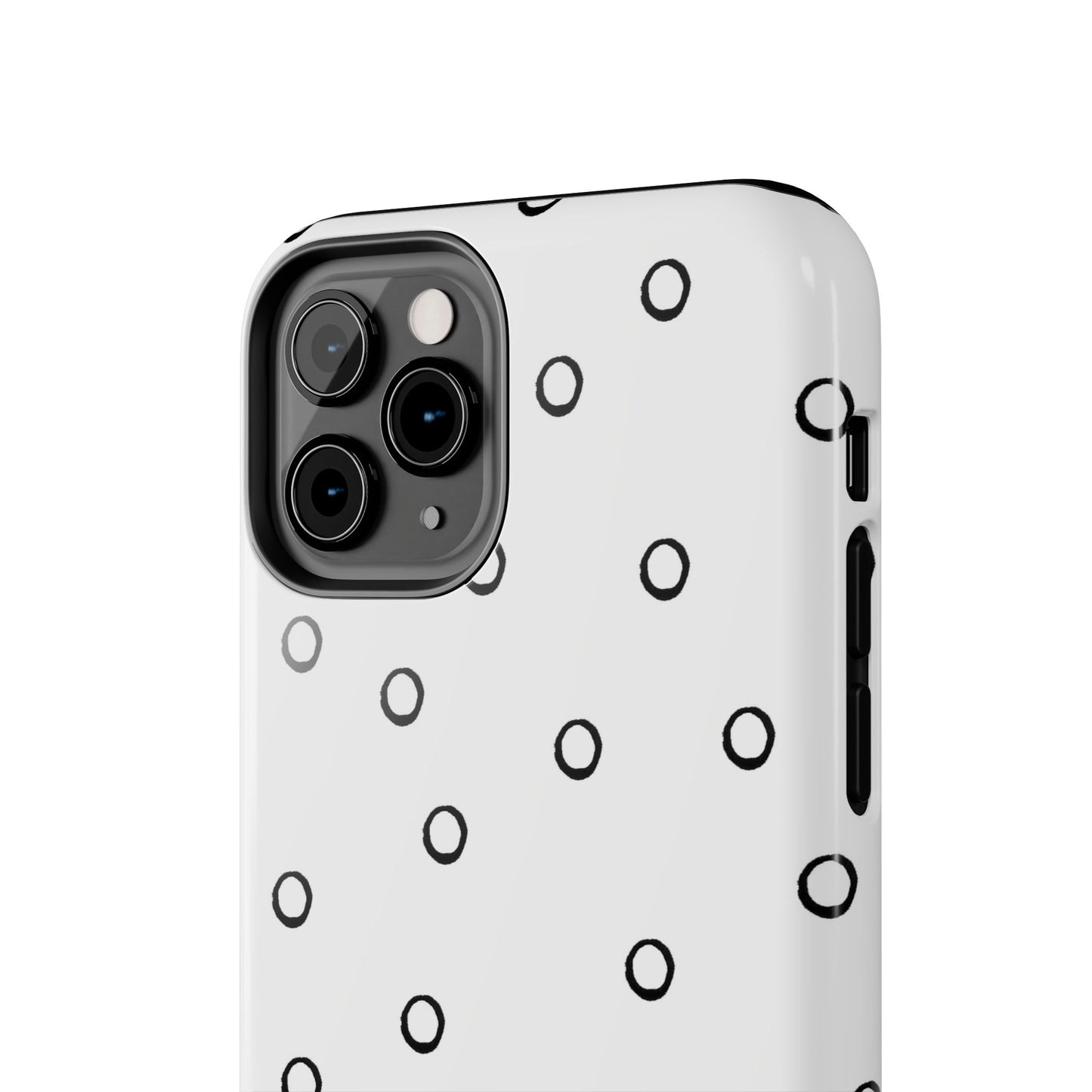 Open Dots White / Black Phone Case