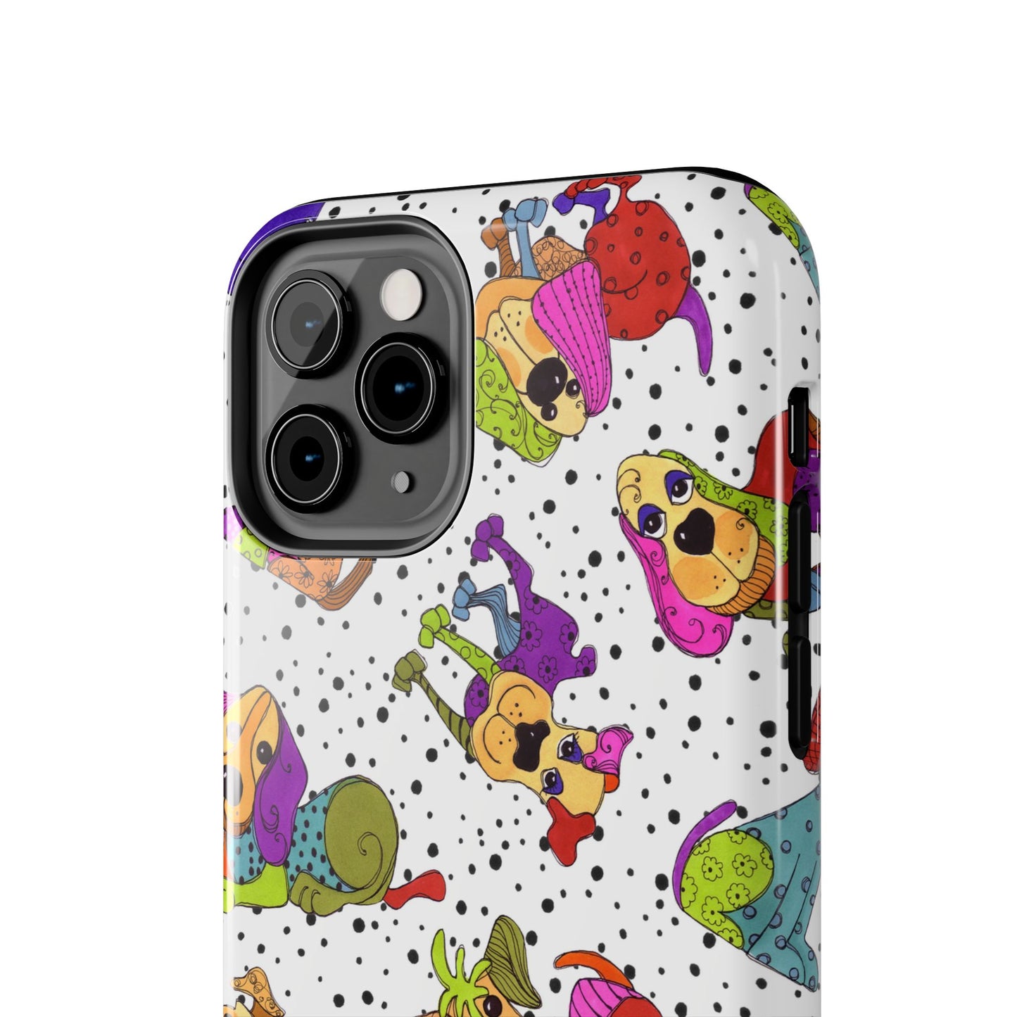 Tossed Happy Dogs White Phone Case