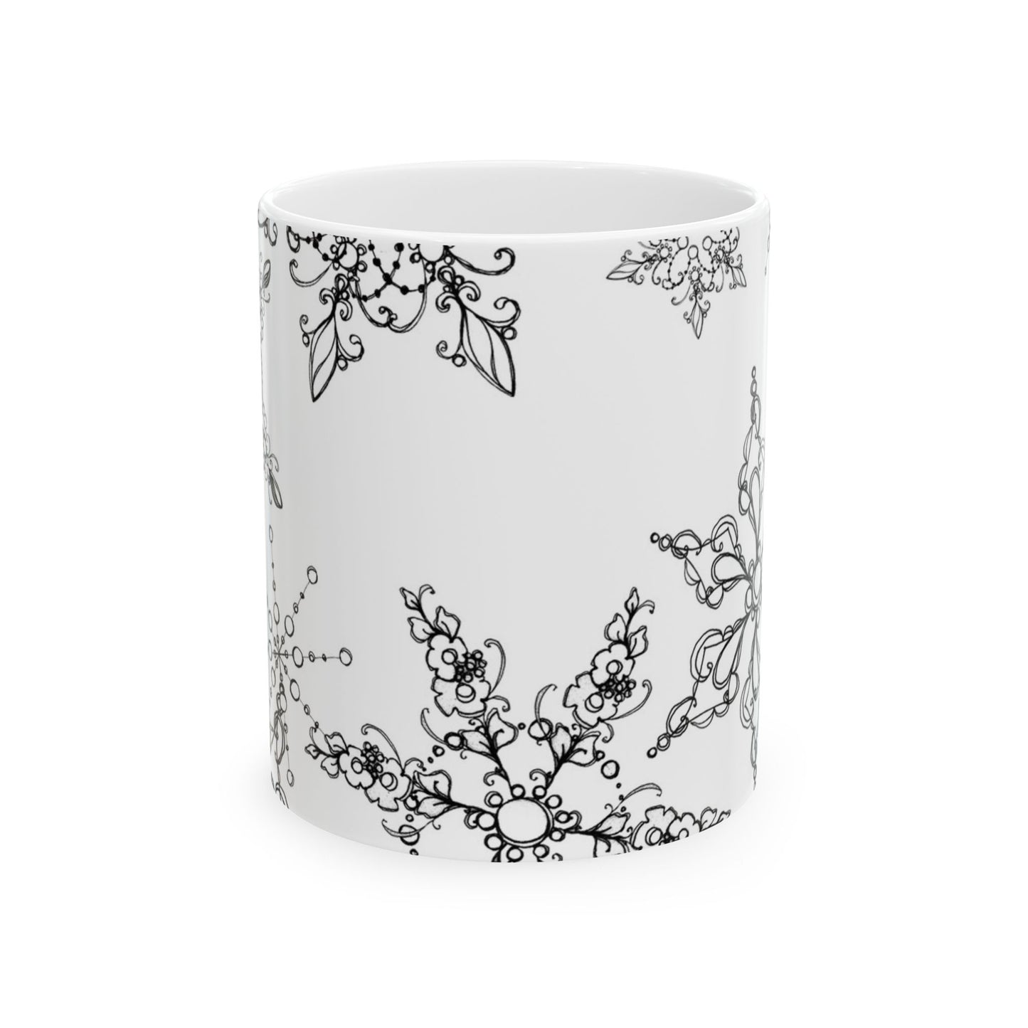 Random Flakes White Cup