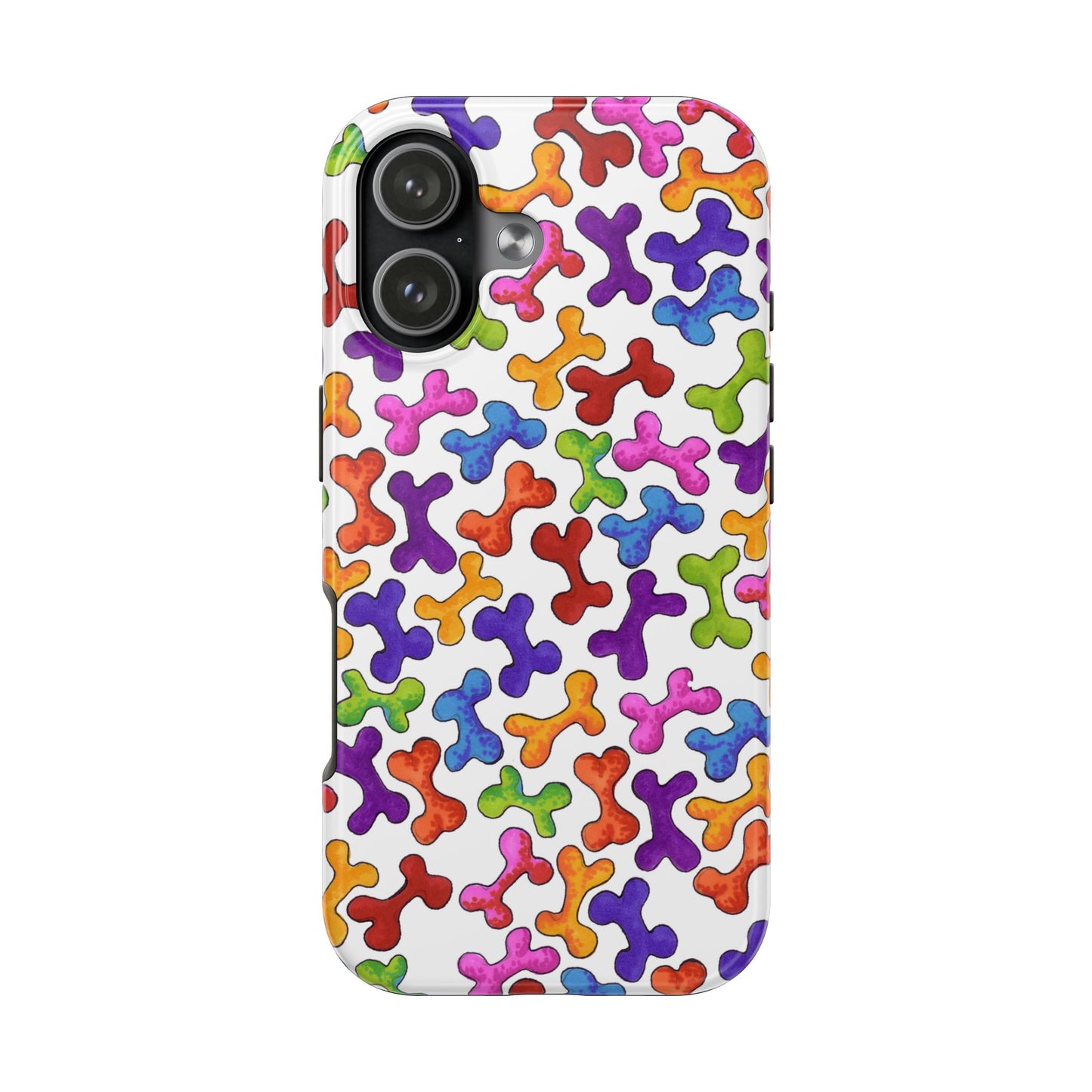 Fancy Bones White / Multi Phone Case