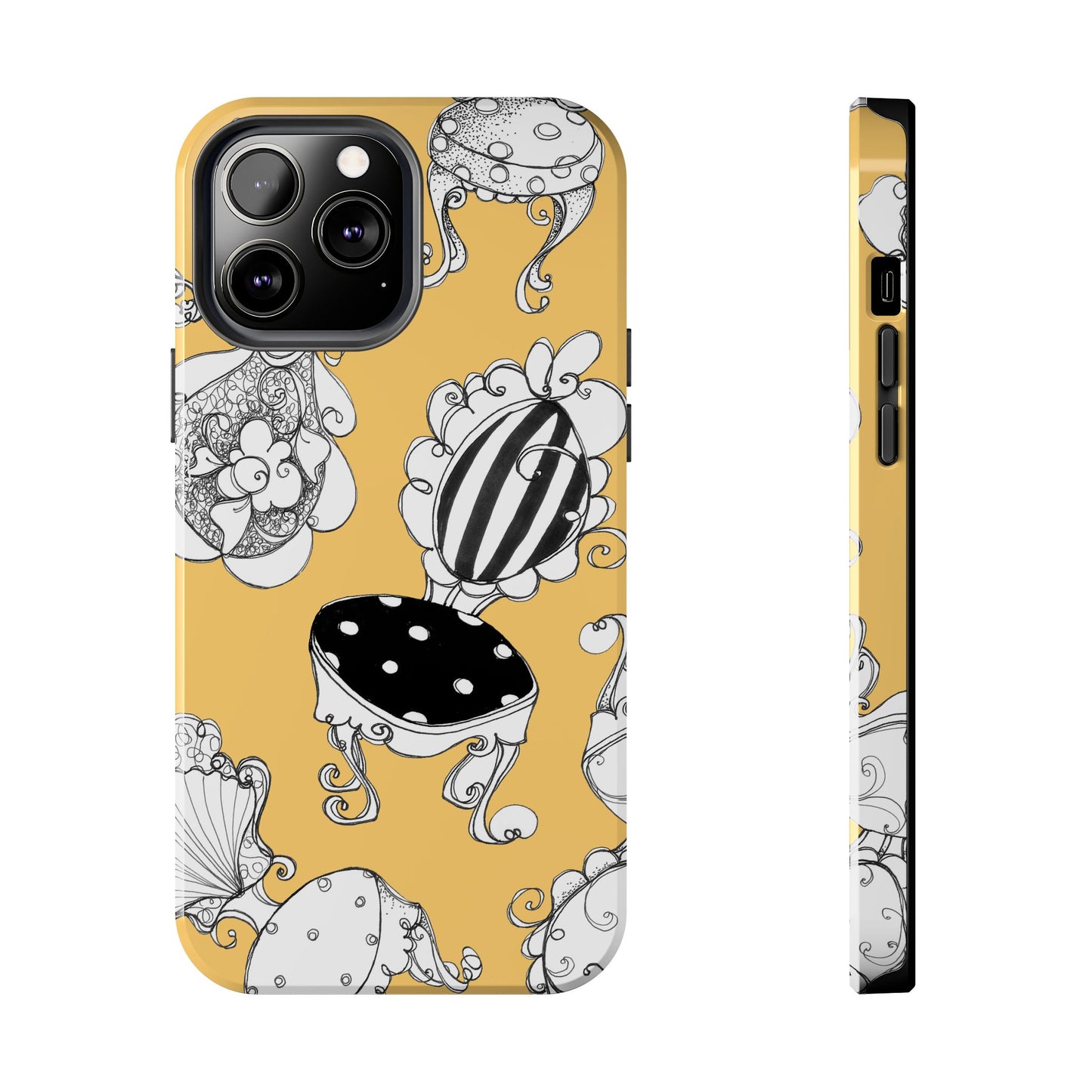 Bistro Chairs Yellow Phone Case