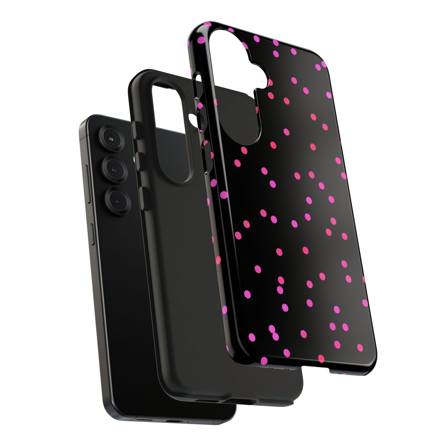 Space Dots Black / Cerise Phone Case