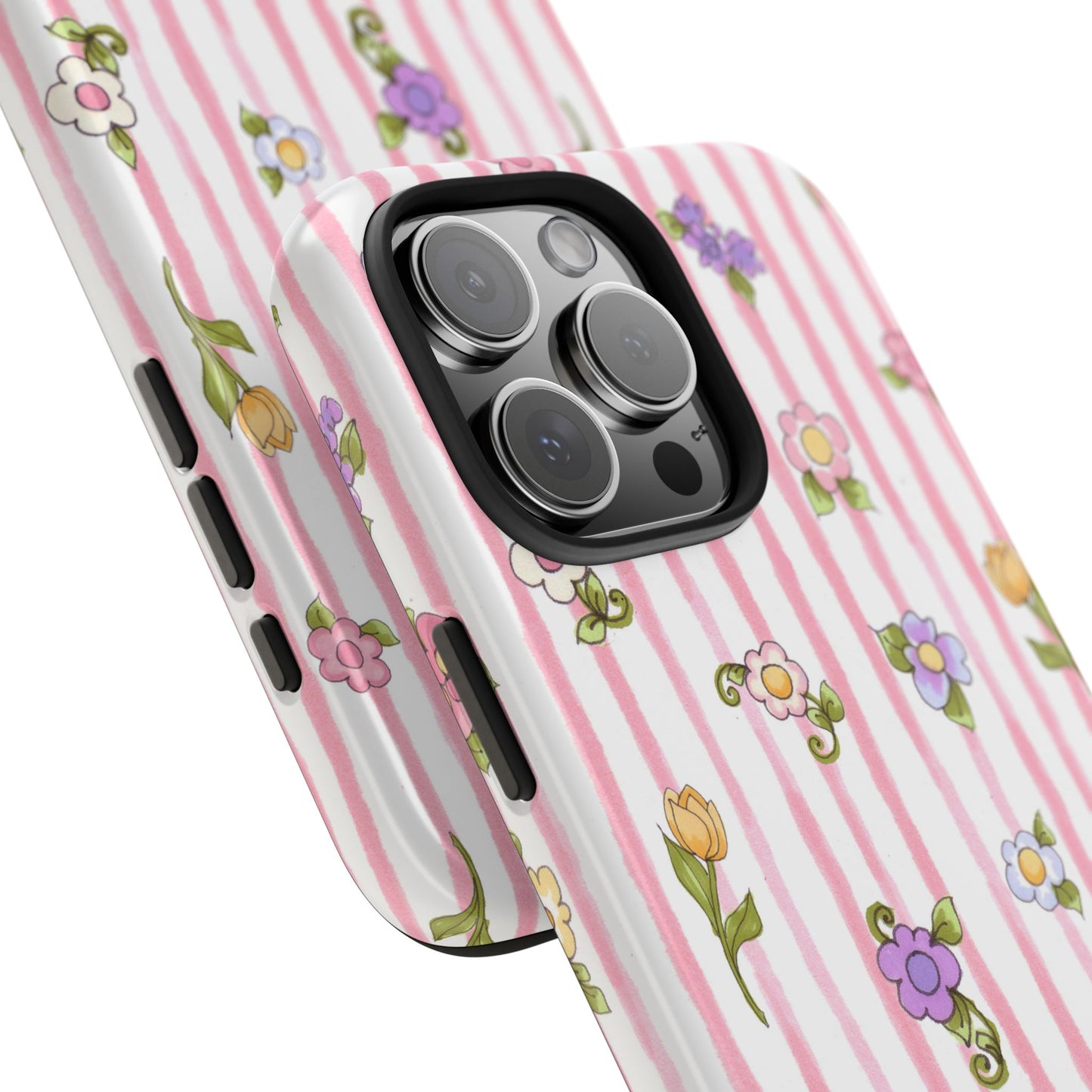 Pretty Posie Stripe Phone Case