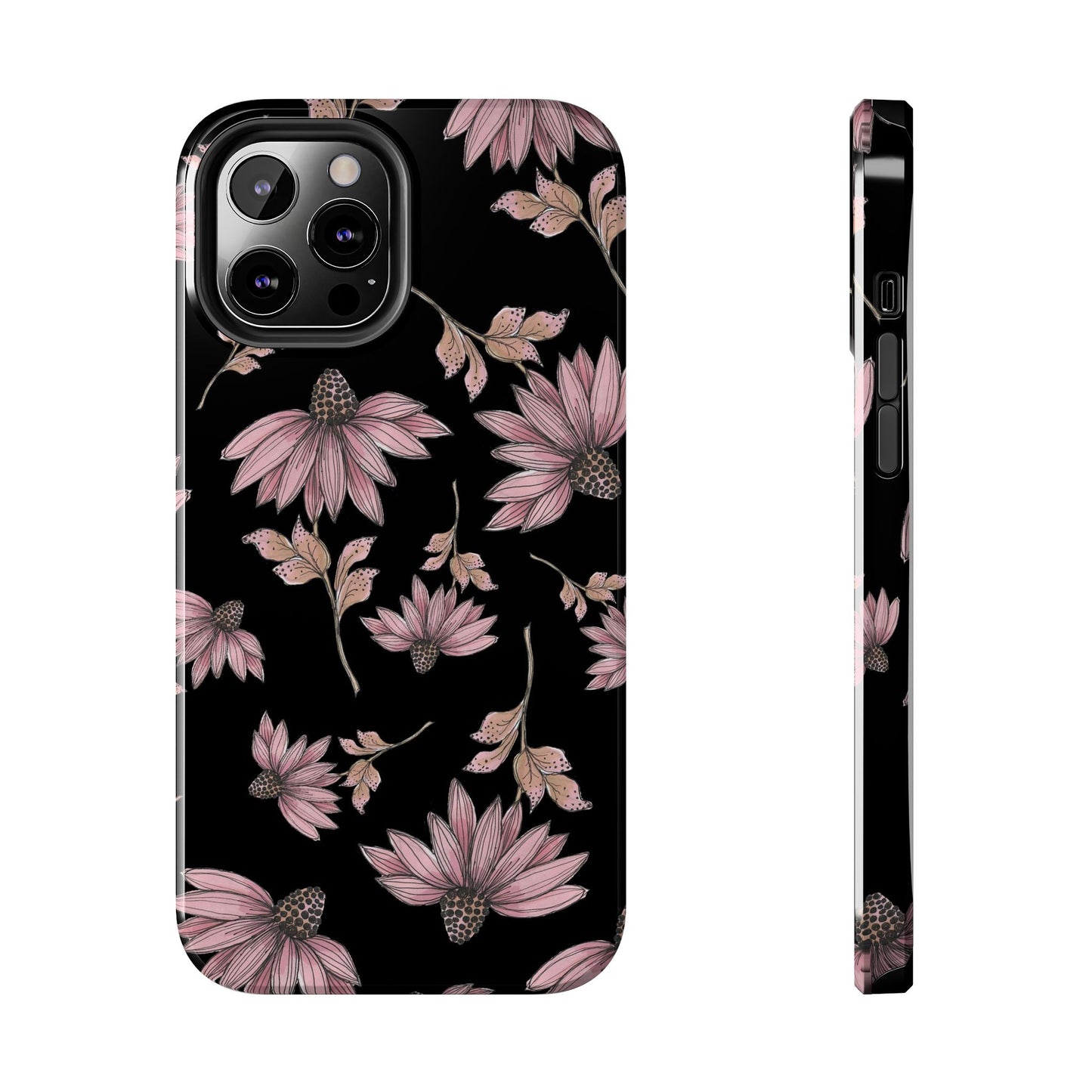 Wild Cone Flowers Black Phone Case