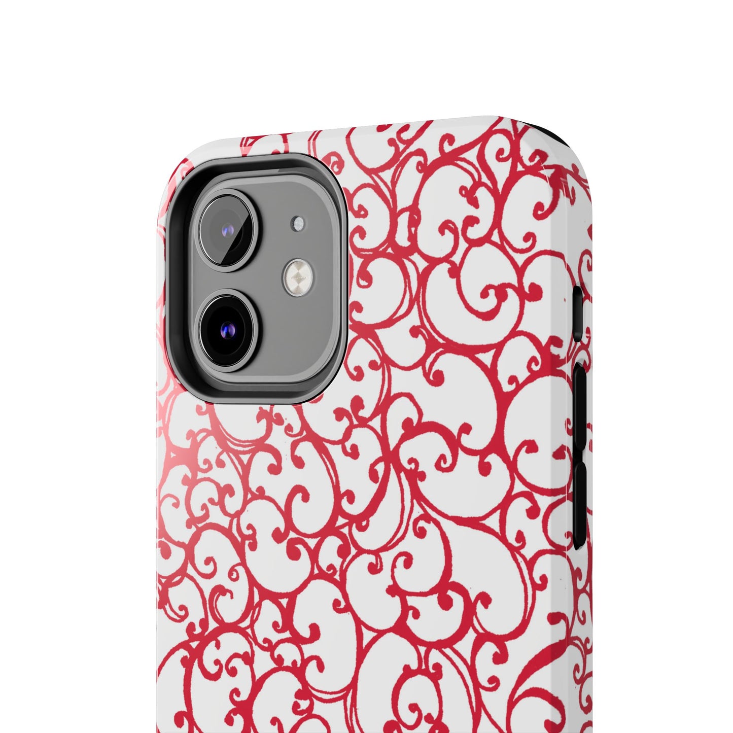 Scrollie White / Red Phone Case