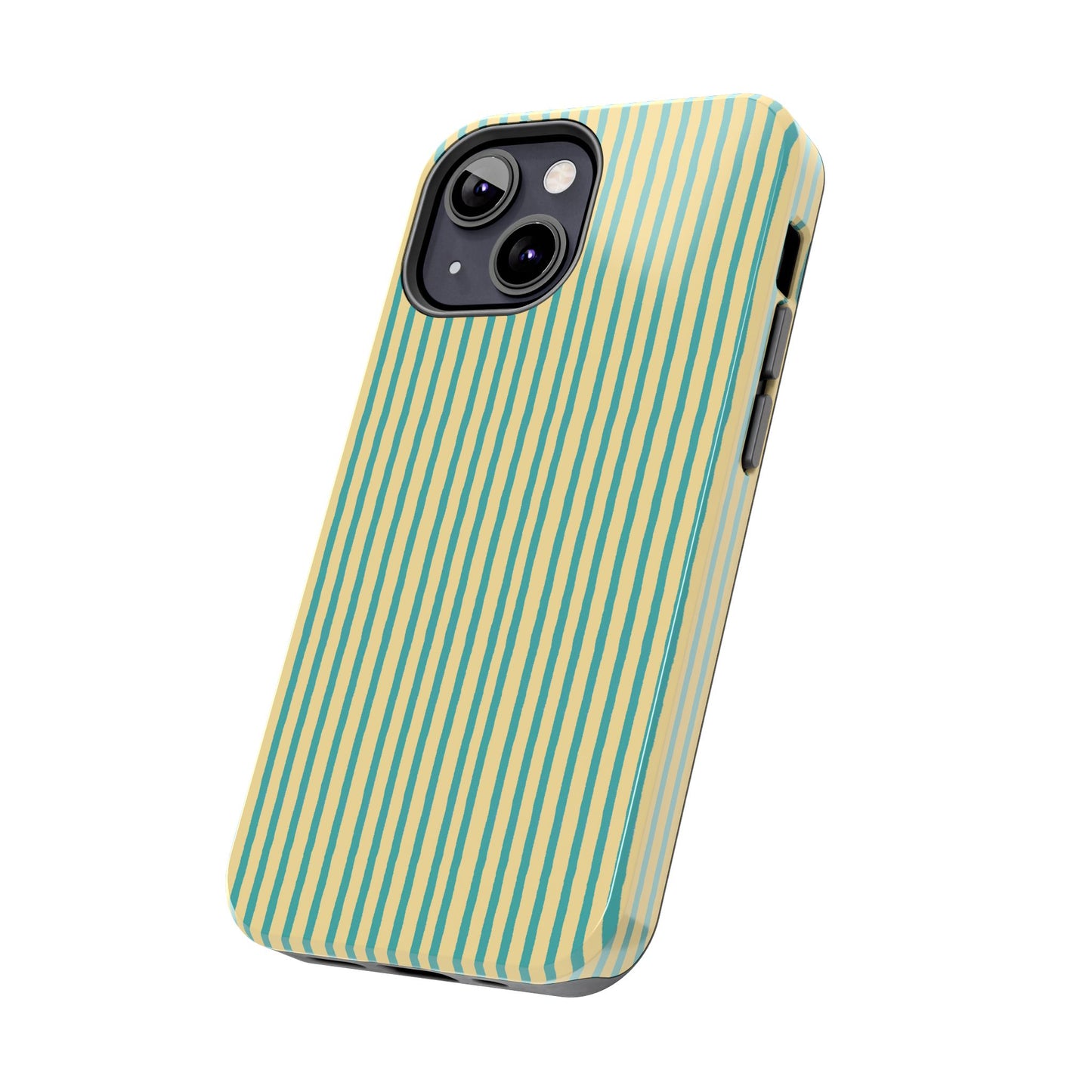Stripe Yellow / Turquoise Phone Case
