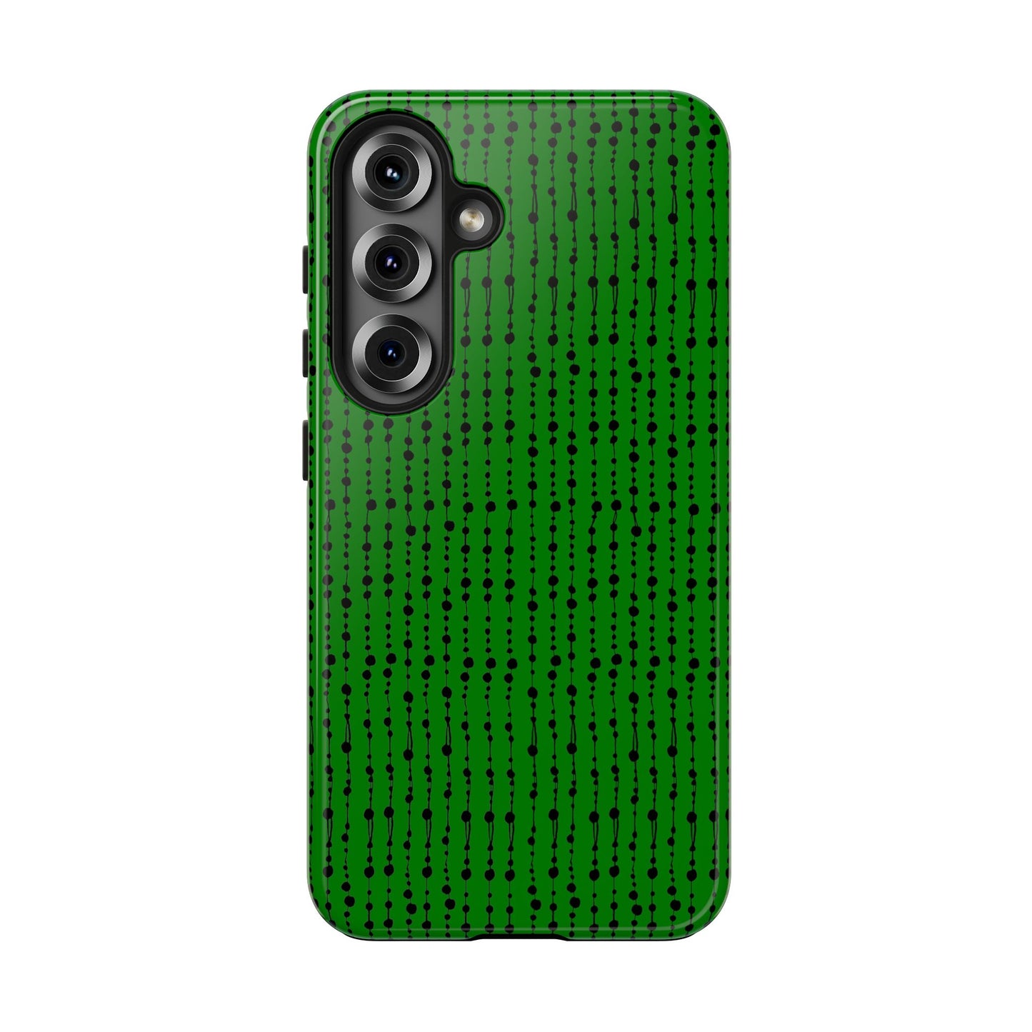 Beaded Curtain Green / Black Phone Case