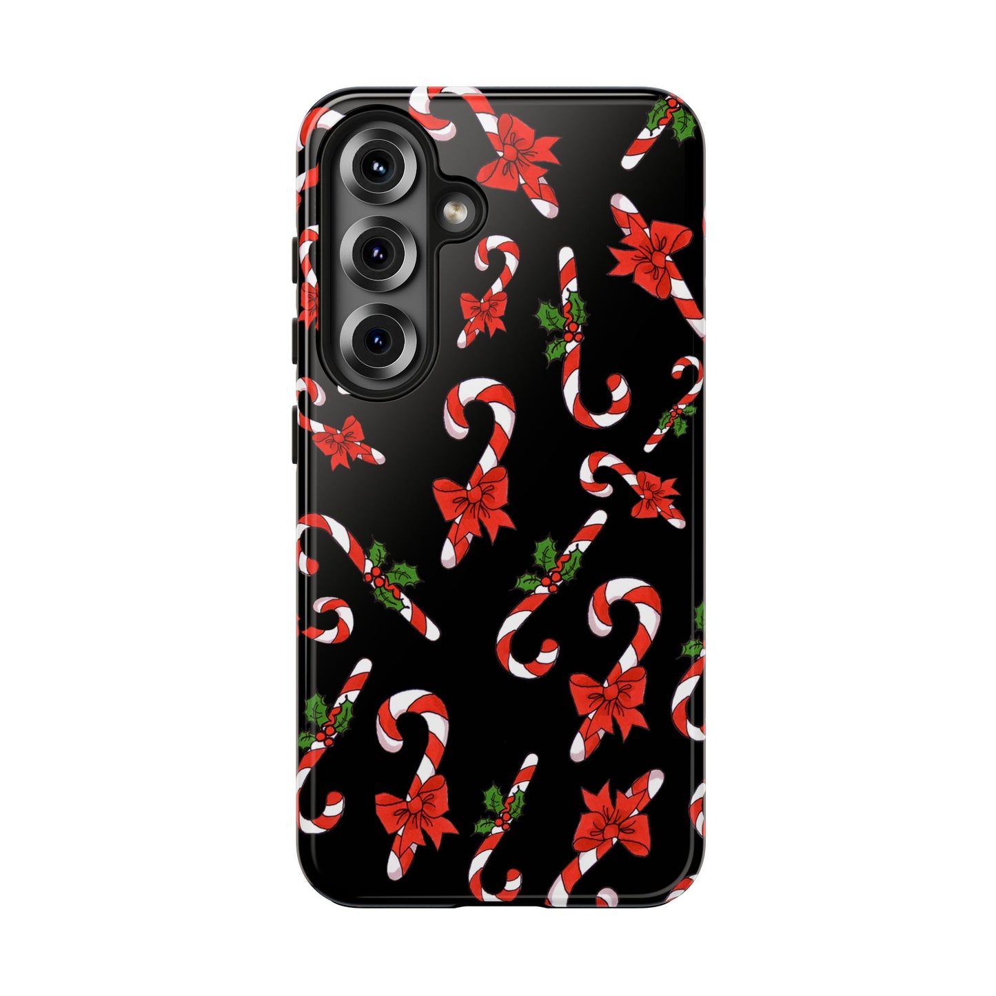 Candy Cane Crowd Black Phone Case