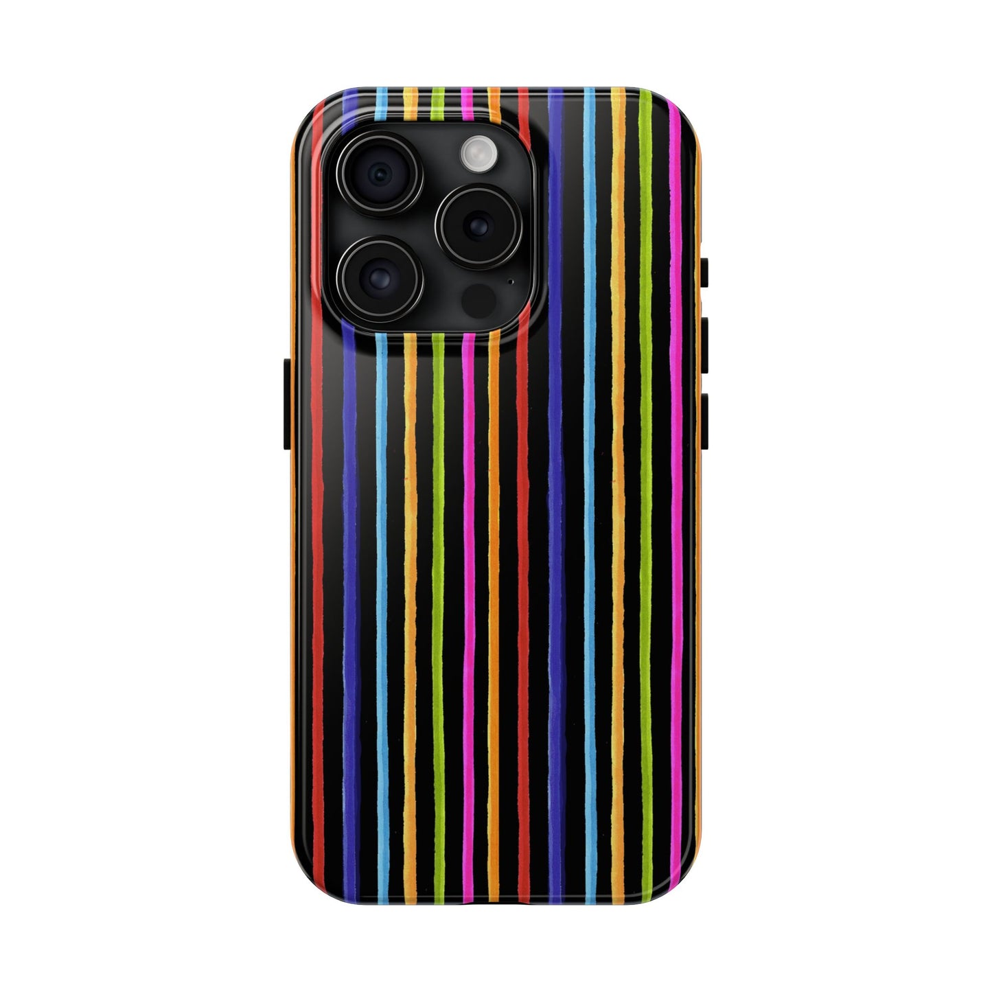 Happy Stripe Black Phone Case