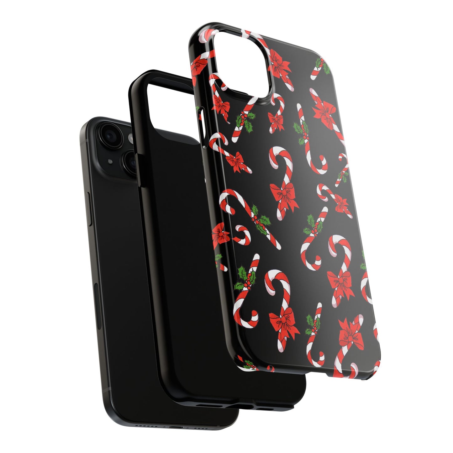 Candy Cane Crowd Black Phone Case