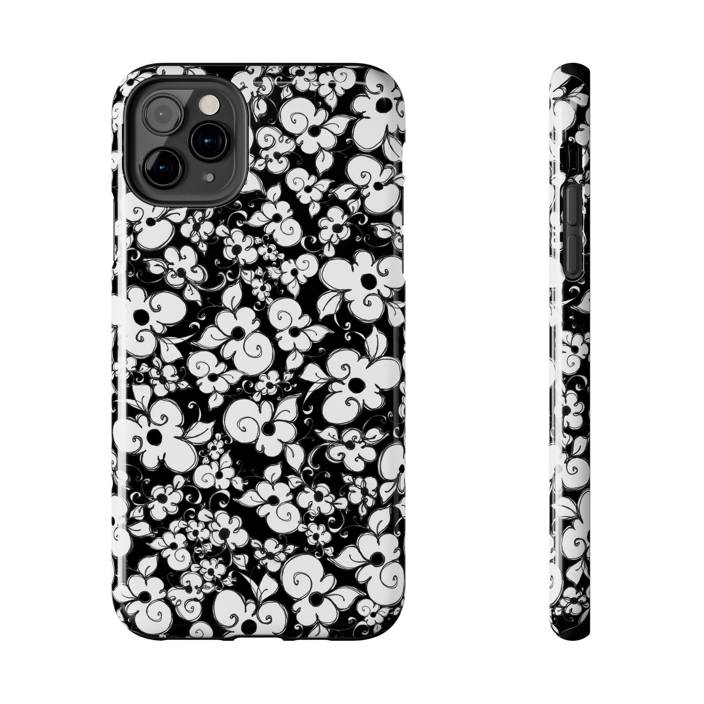 Dog Daisies Black Phone Case