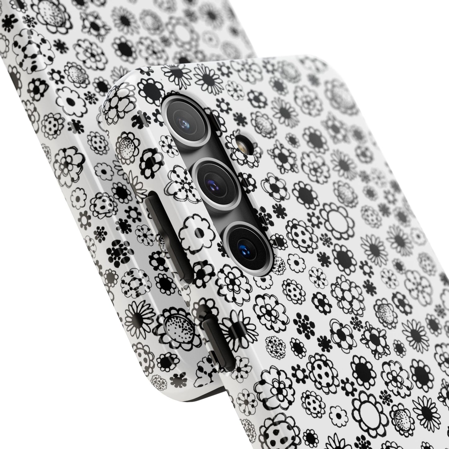Posie Dots White / Black Phone Case