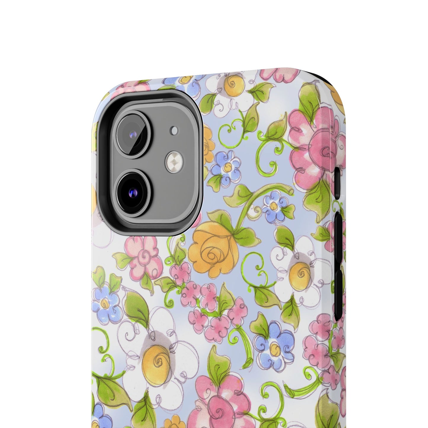 Flower Frolic Blue Phone Case