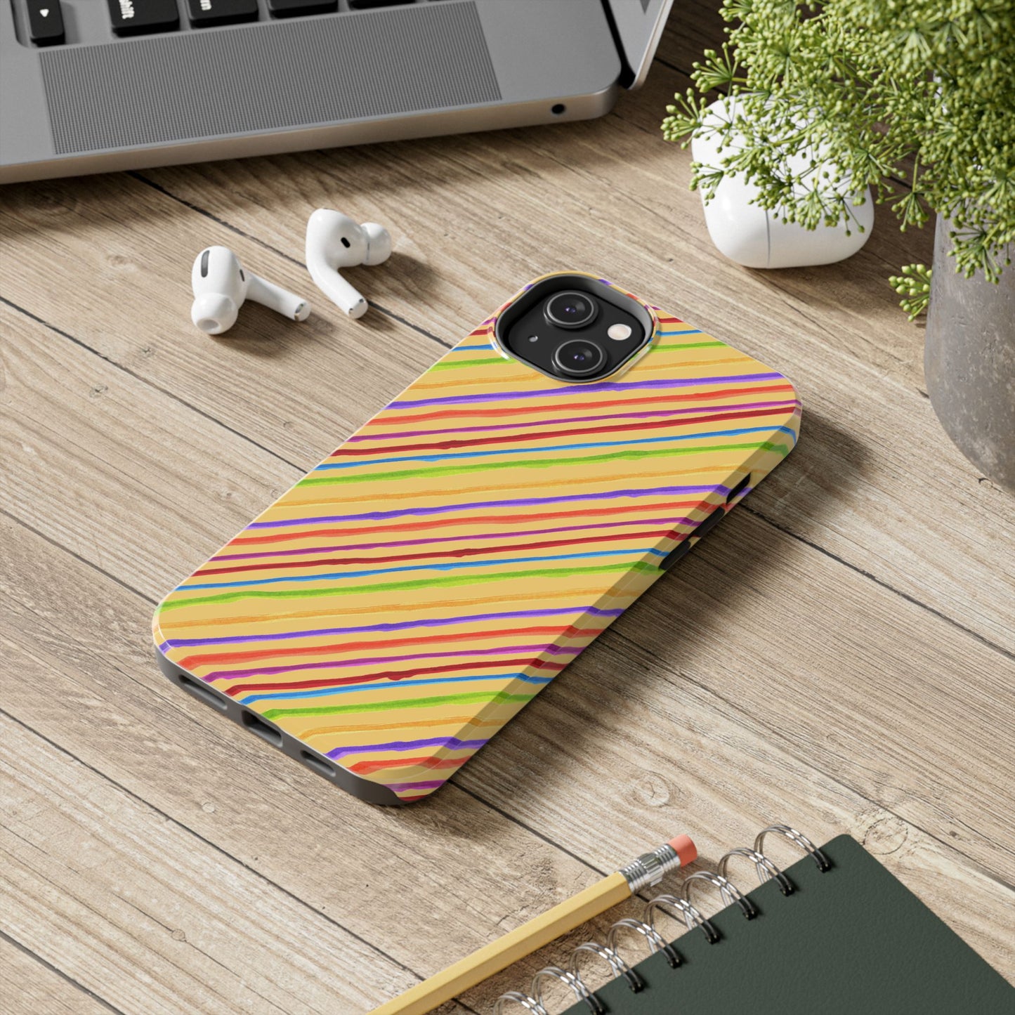 Calico Stripe Yellow Phone Case