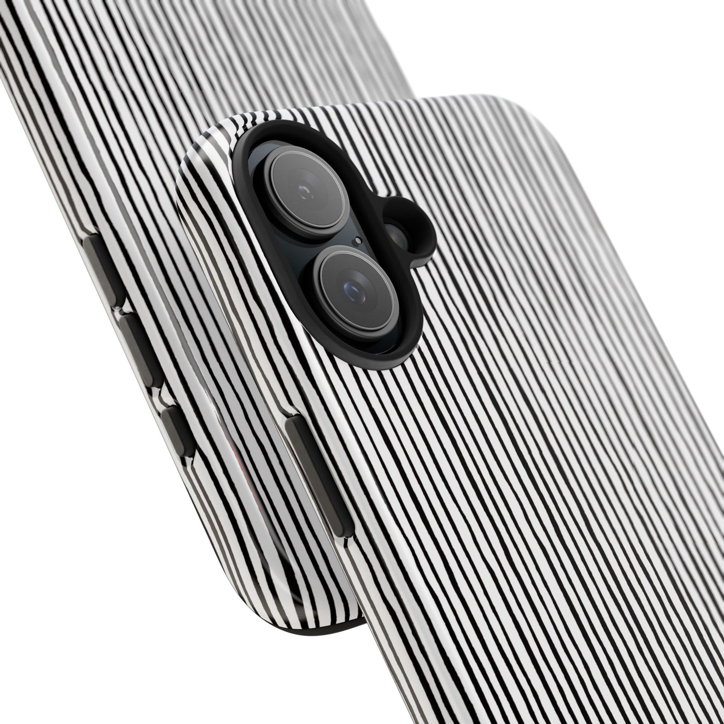 Quirky Pin Stripe White / Black Phone Case
