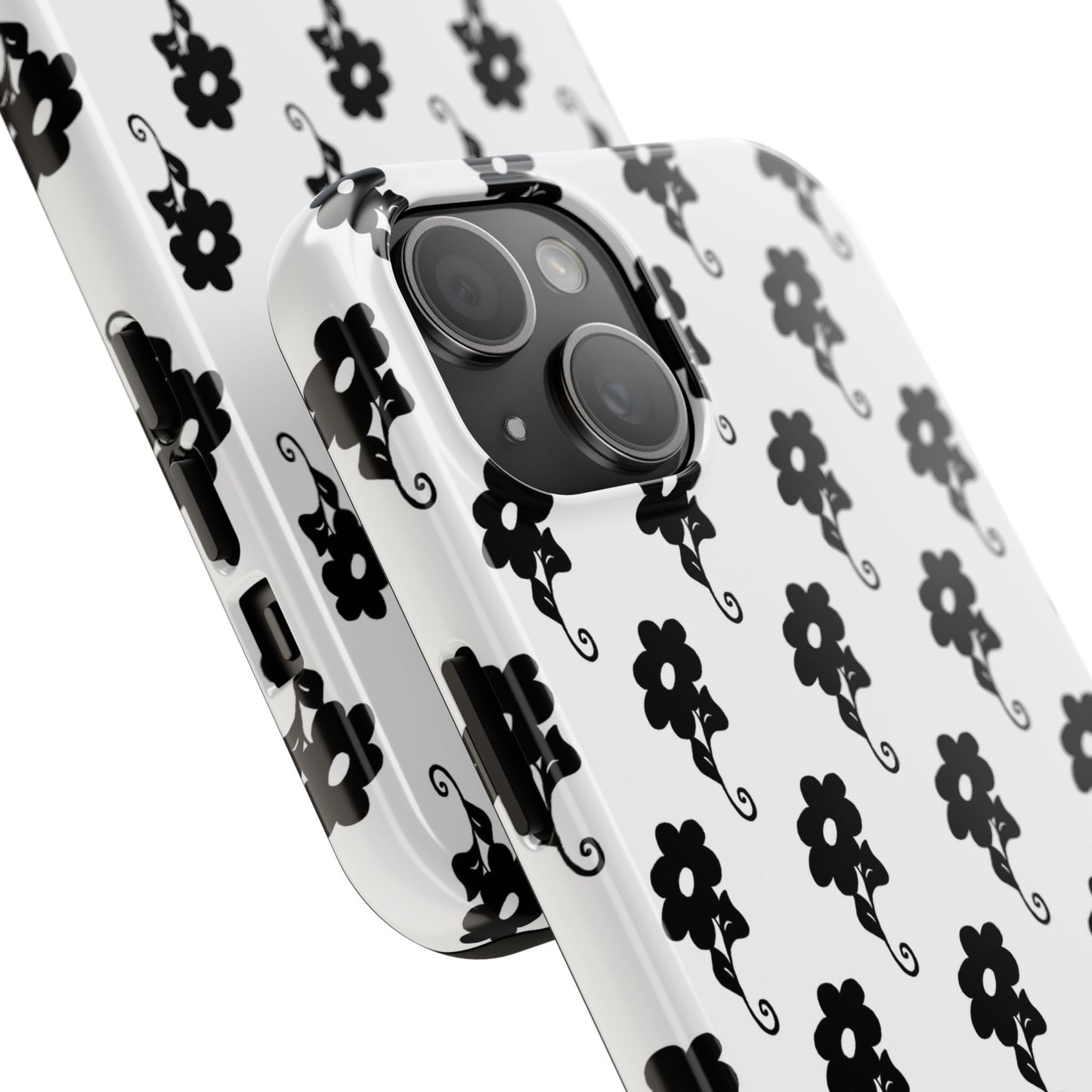Flowers White / Black Phone Case