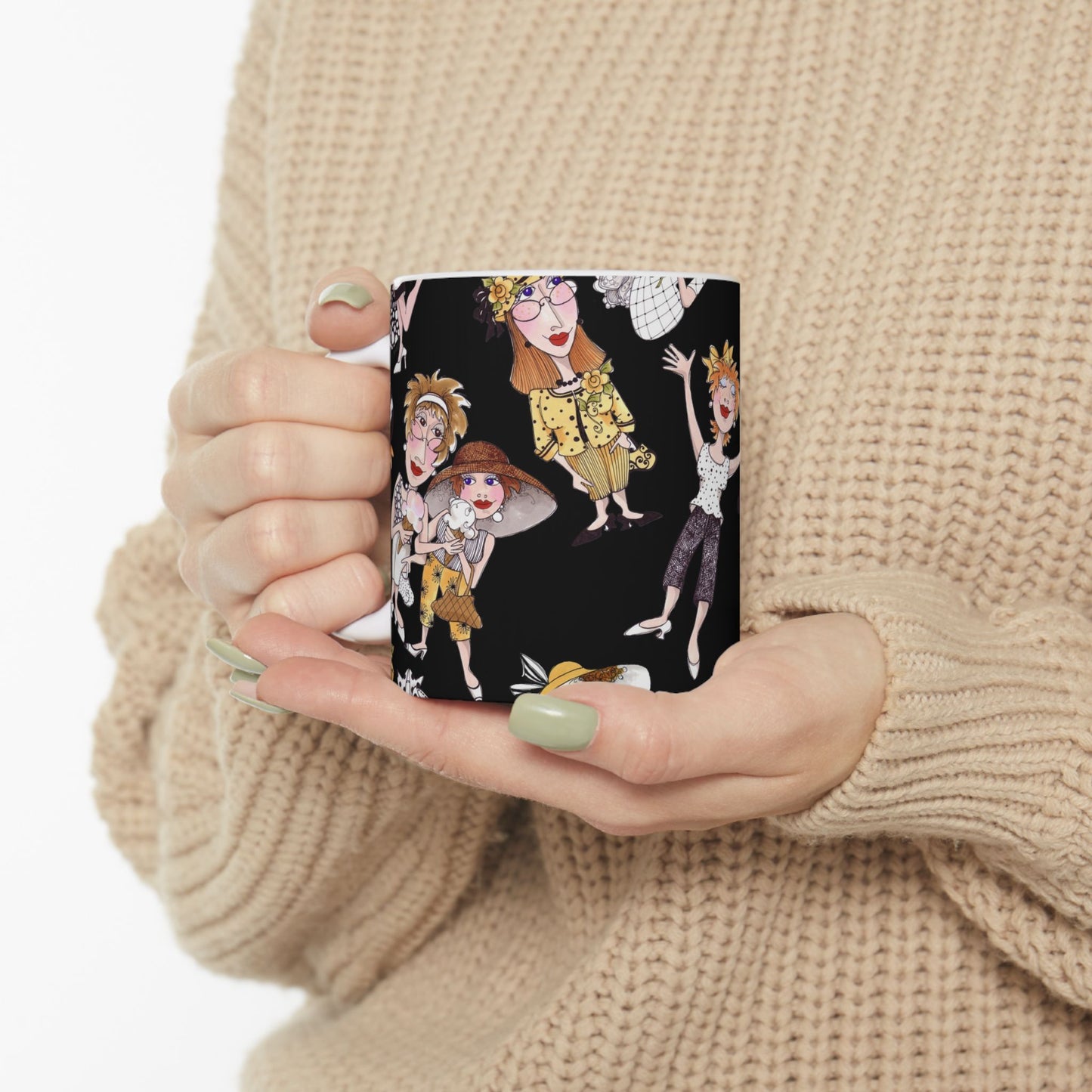 Bee Tossed Black Cup