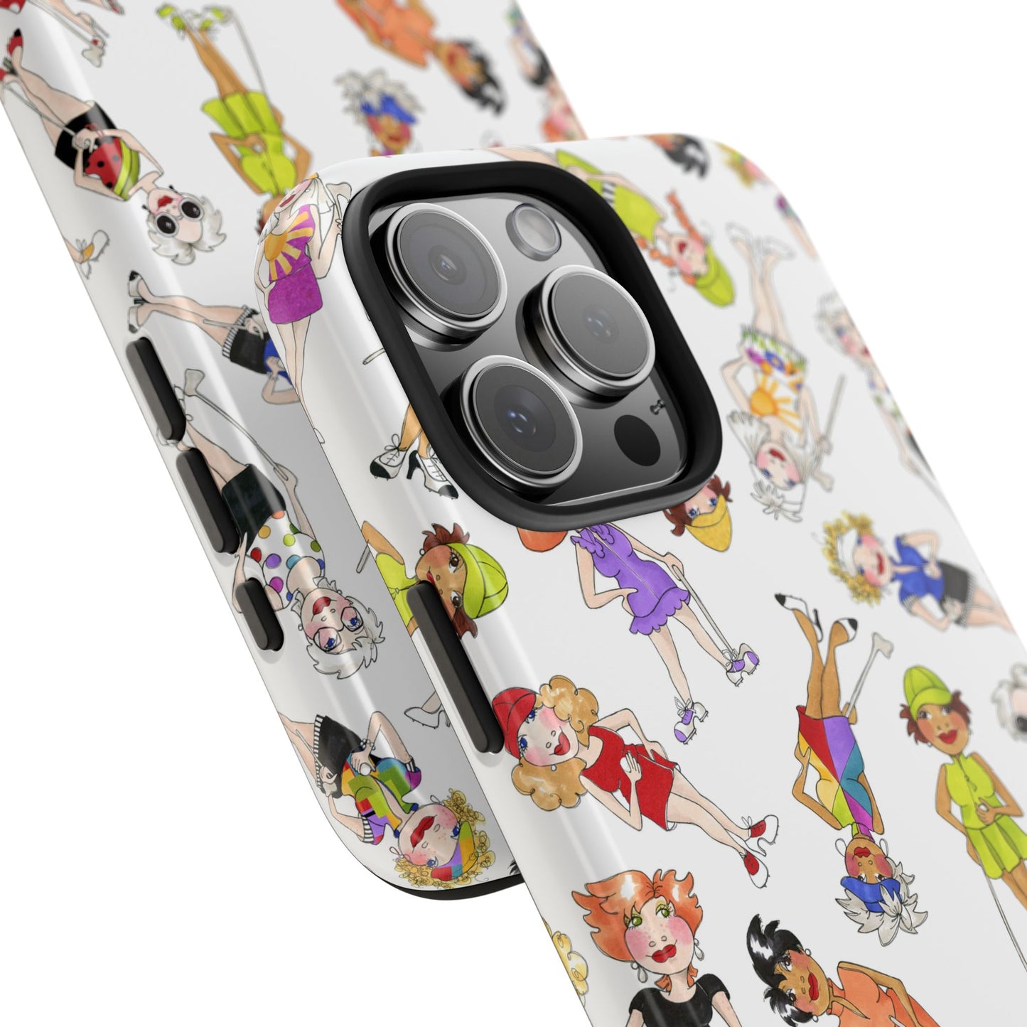 Tossed Golfer Girls White Phone Case