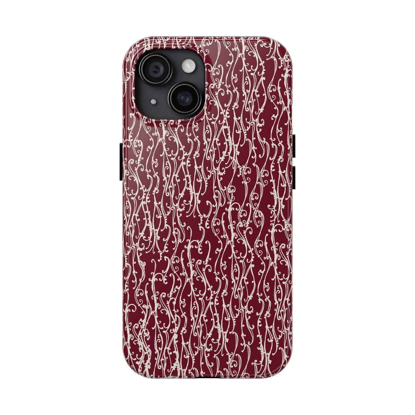 Swan Scroll Red / White Phone Case