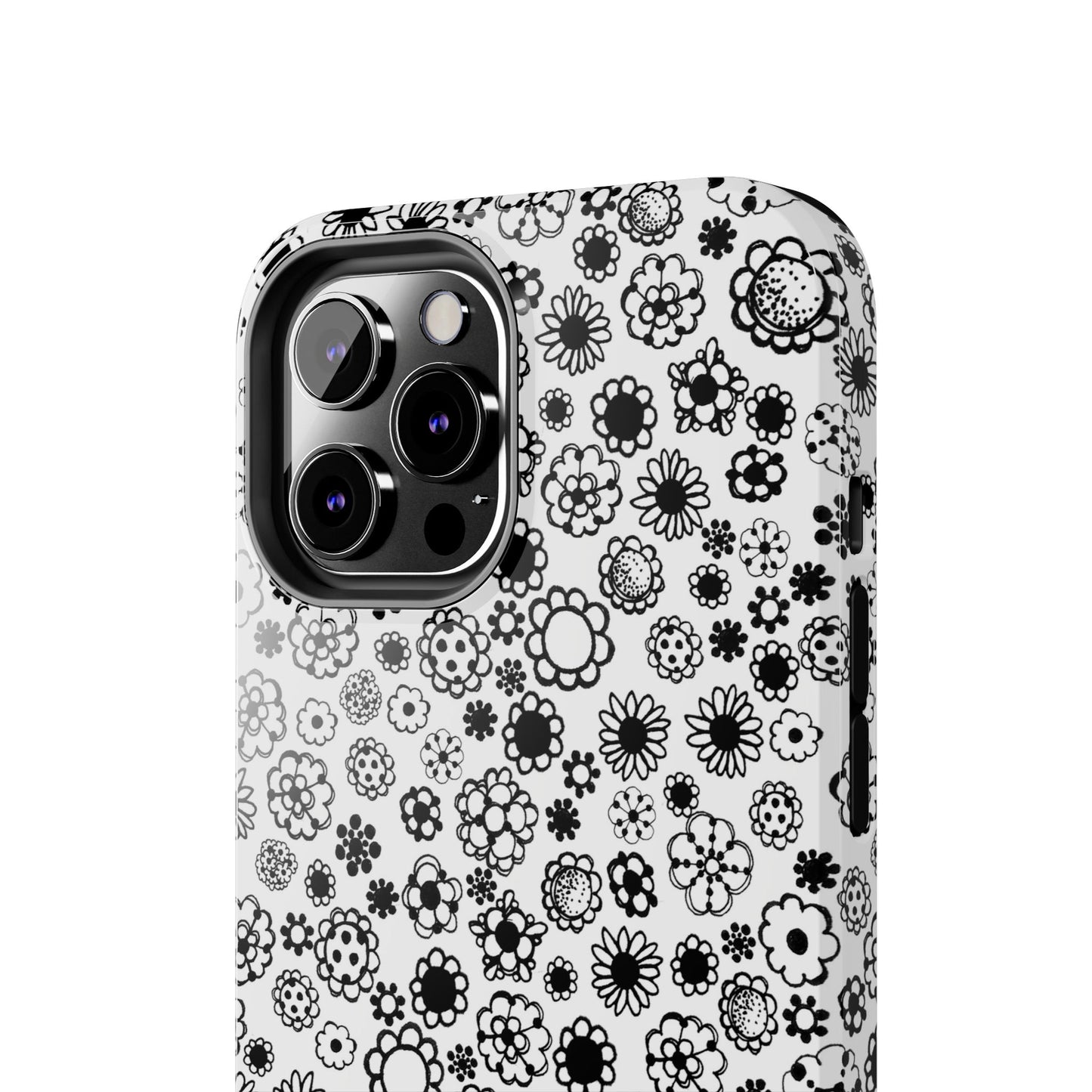 Posie Dots White / Black Phone Case